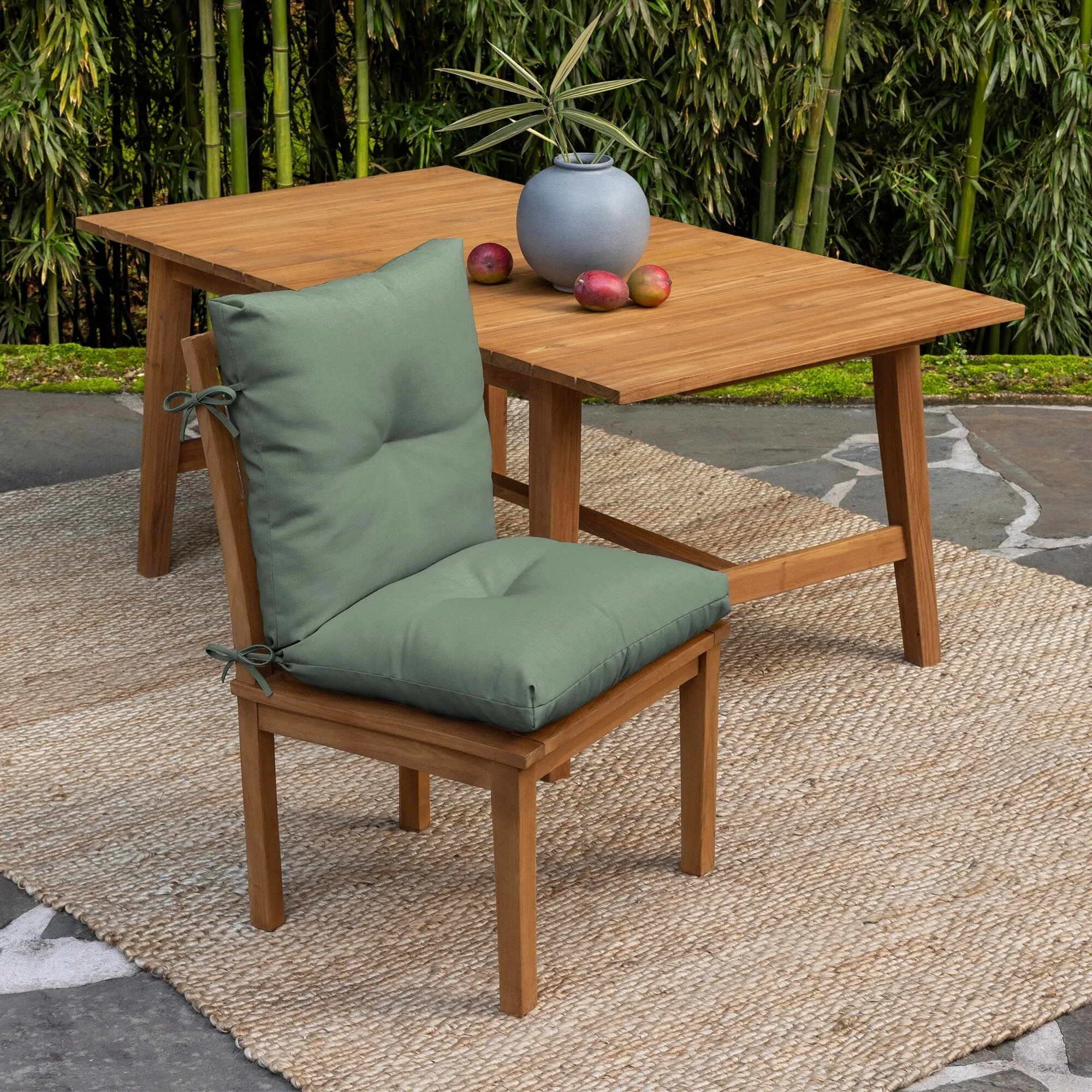 ARDEN earthFIBER Plush Modern Tufted Polyfill Dining Chair Cushion. Set of 2
