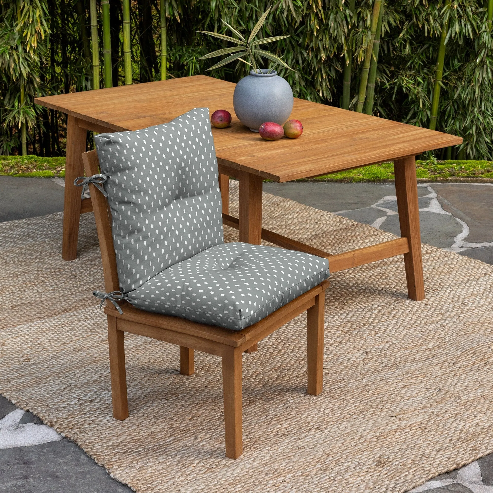 ARDEN earthFIBER Plush Modern Tufted Polyfill Dining Chair Cushion. Set of 2