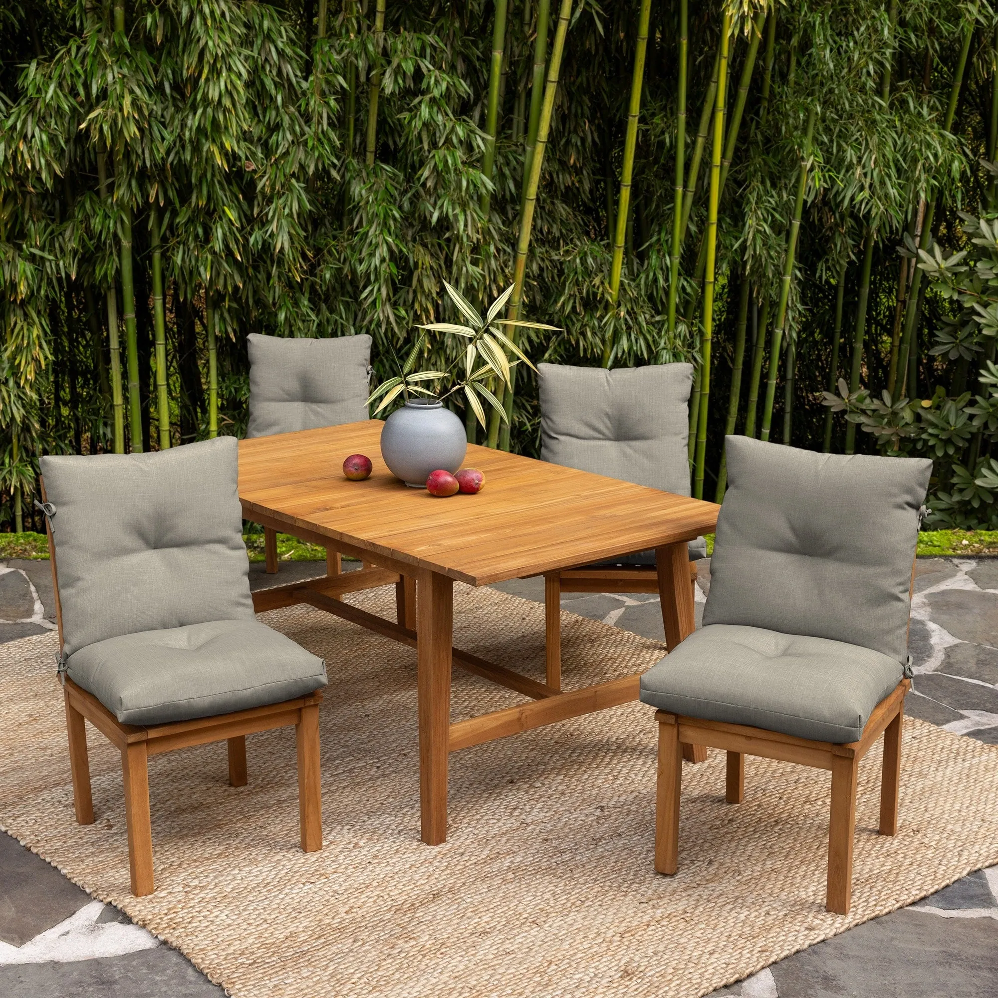 ARDEN earthFIBER Plush Modern Tufted Polyfill Dining Chair Cushion. Set of 2