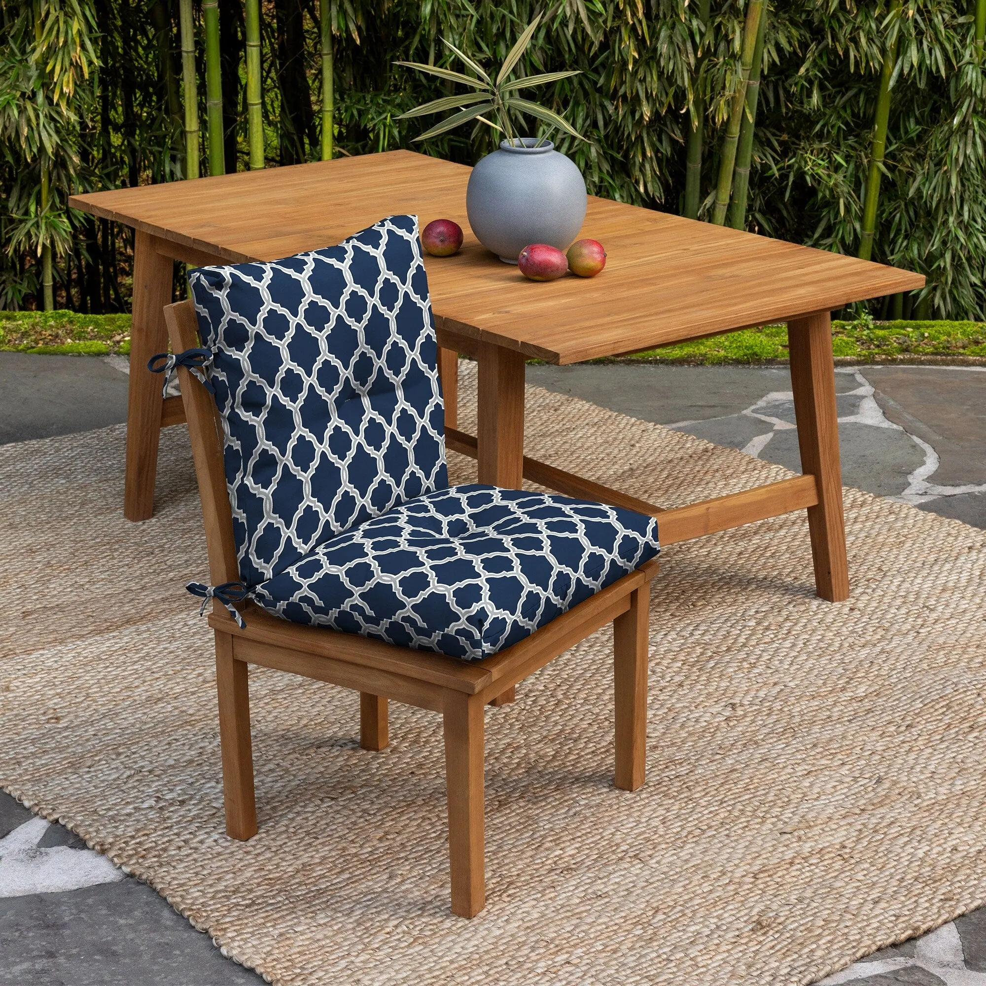 ARDEN earthFIBER Plush Modern Tufted Polyfill Dining Chair Cushion. Set of 2