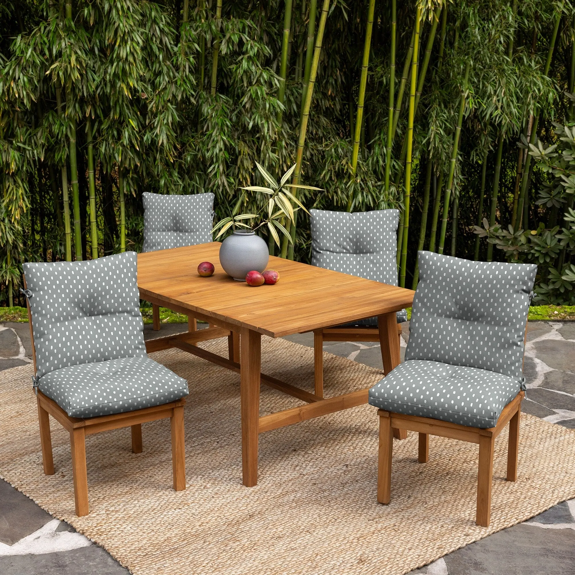 ARDEN earthFIBER Plush Modern Tufted Polyfill Dining Chair Cushion. Set of 2