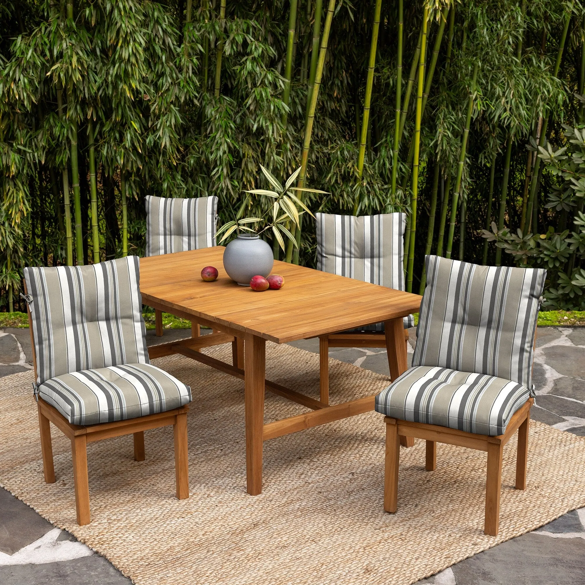 ARDEN earthFIBER Plush Modern Tufted Polyfill Dining Chair Cushion. Set of 2