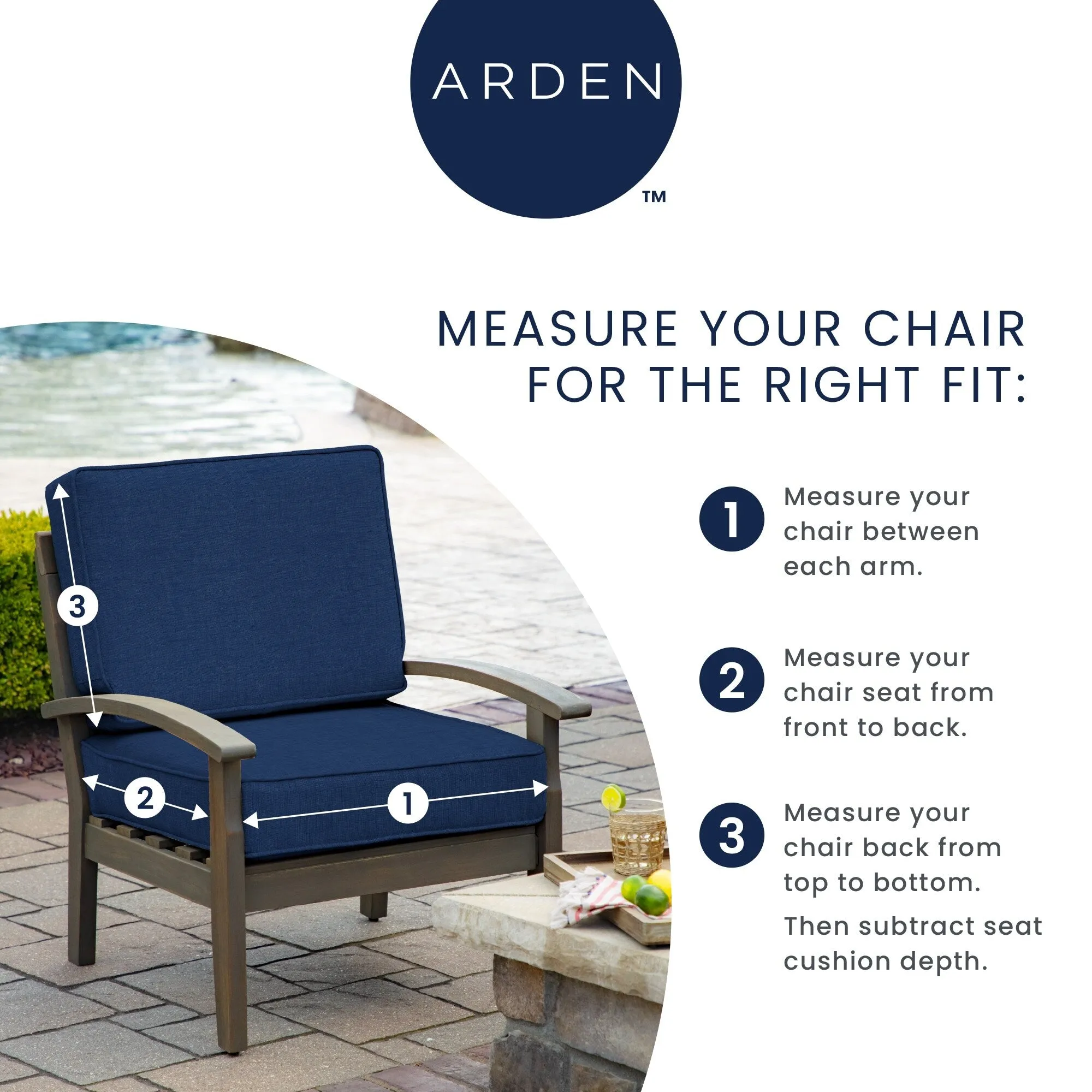 ARDEN earthFIBER Plush Modern Tufted Polyfill Dining Chair Cushion. Set of 2