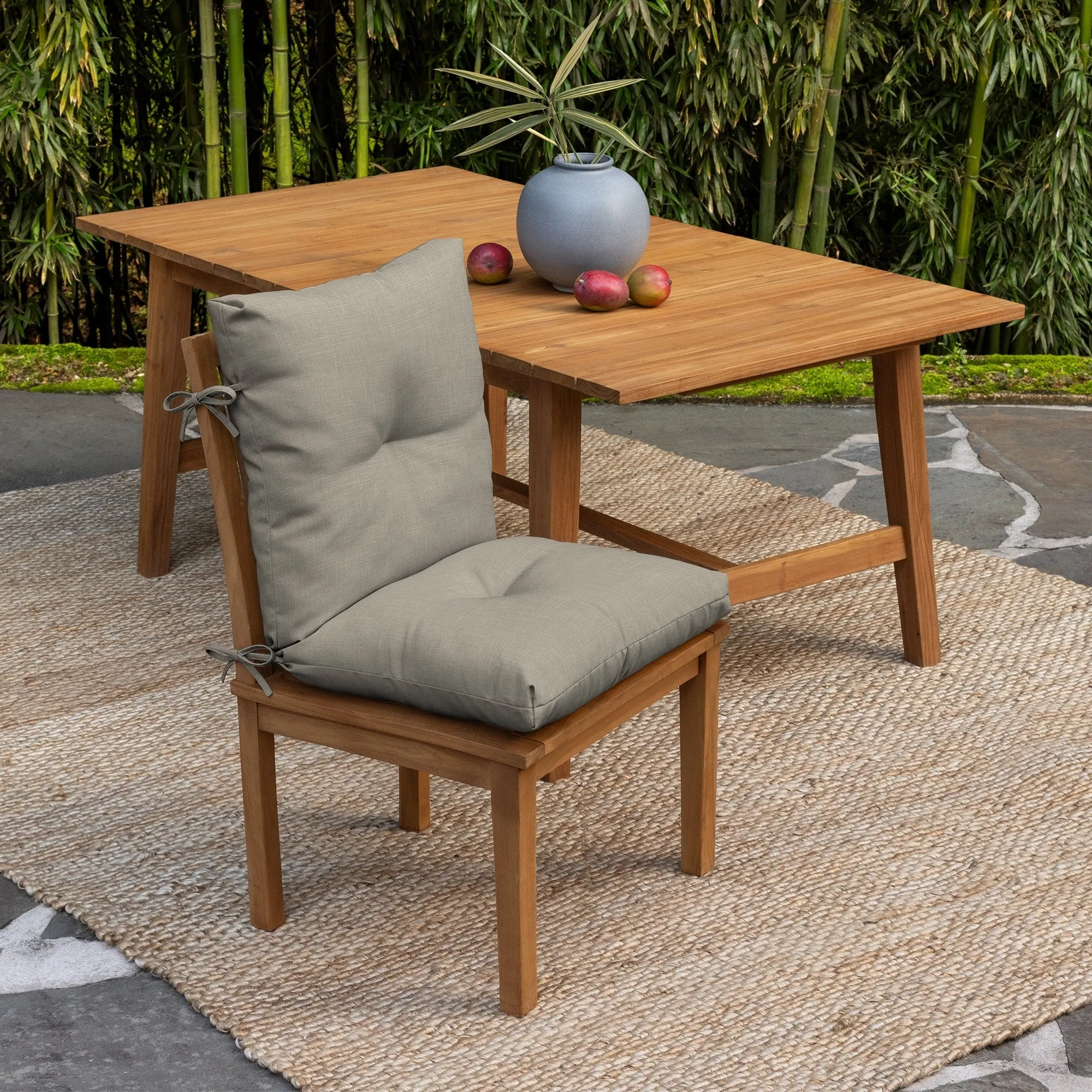 ARDEN earthFIBER Plush Modern Tufted Polyfill Dining Chair Cushion. Set of 2