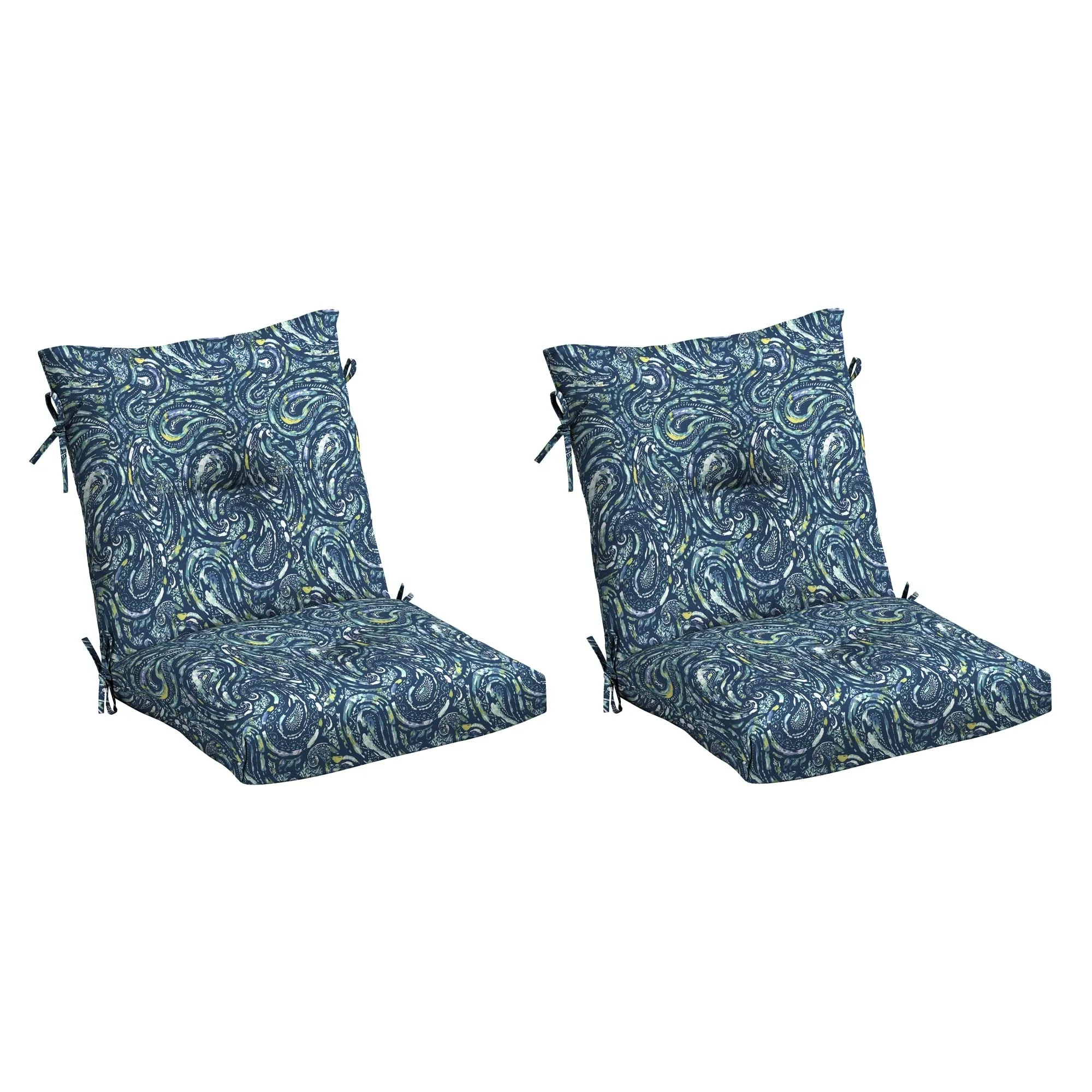 ARDEN earthFIBER Plush Modern Tufted Polyfill Dining Chair Cushion. Set of 2