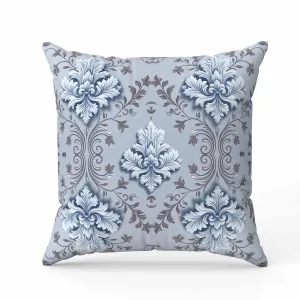 Art Deco Elegance Faux Suede Reversible Throw Pillow Blue and Brown