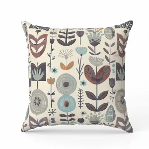 Baltic Blossoms Faux Suede Reversible Throw Pillow Beige and Orange