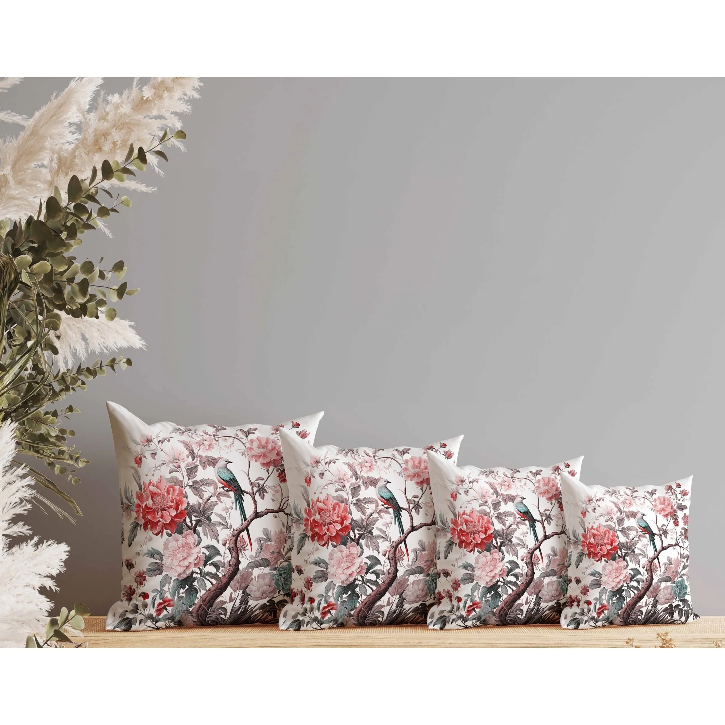 Bloom Bower Bliss Faux Suede Reversible Throw Pillow Pink and Green