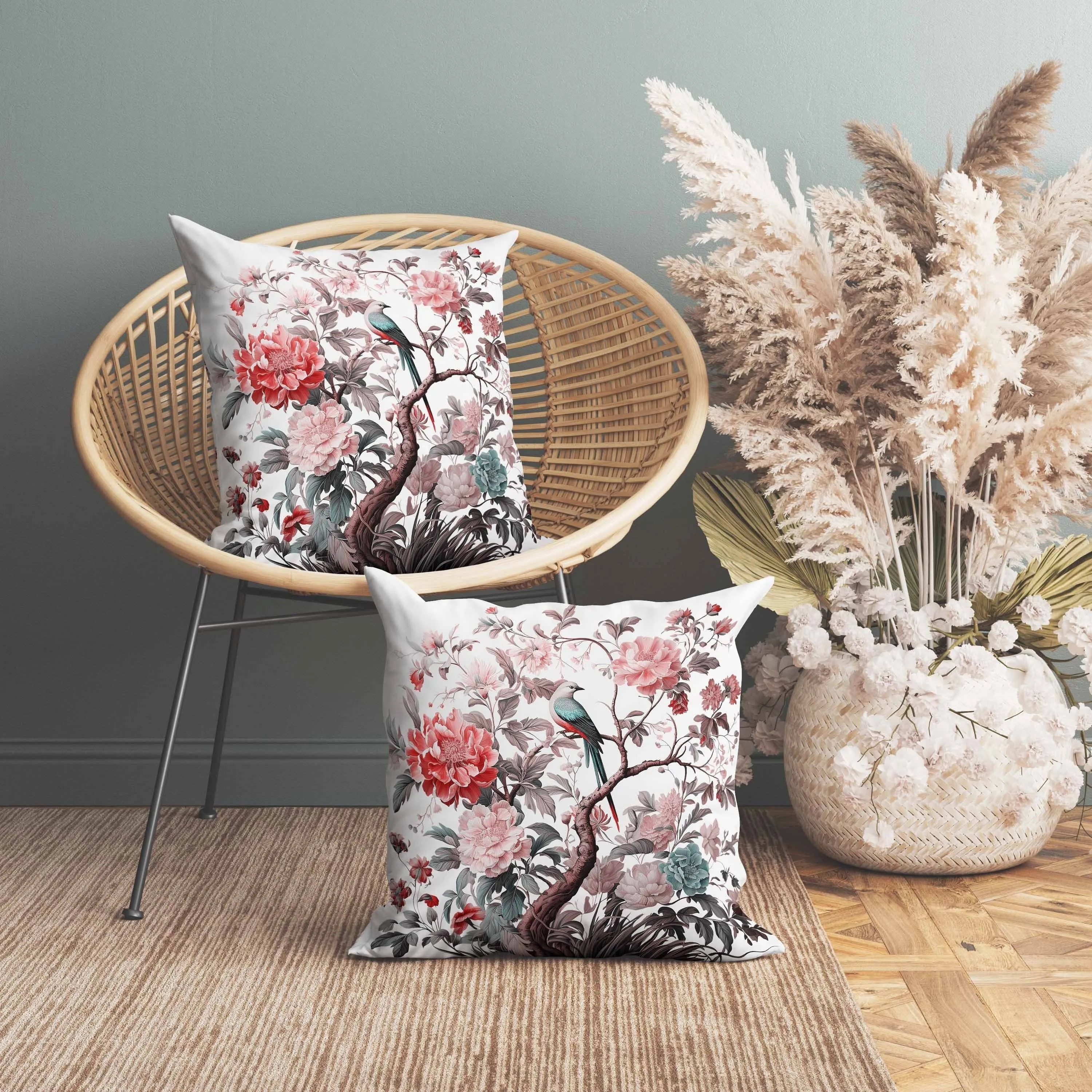 Bloom Bower Bliss Faux Suede Reversible Throw Pillow Pink and Green