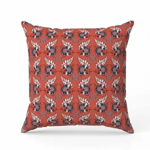 Botanical Bouquet Faux Suede Reversible Throw Pillow Red and Dark