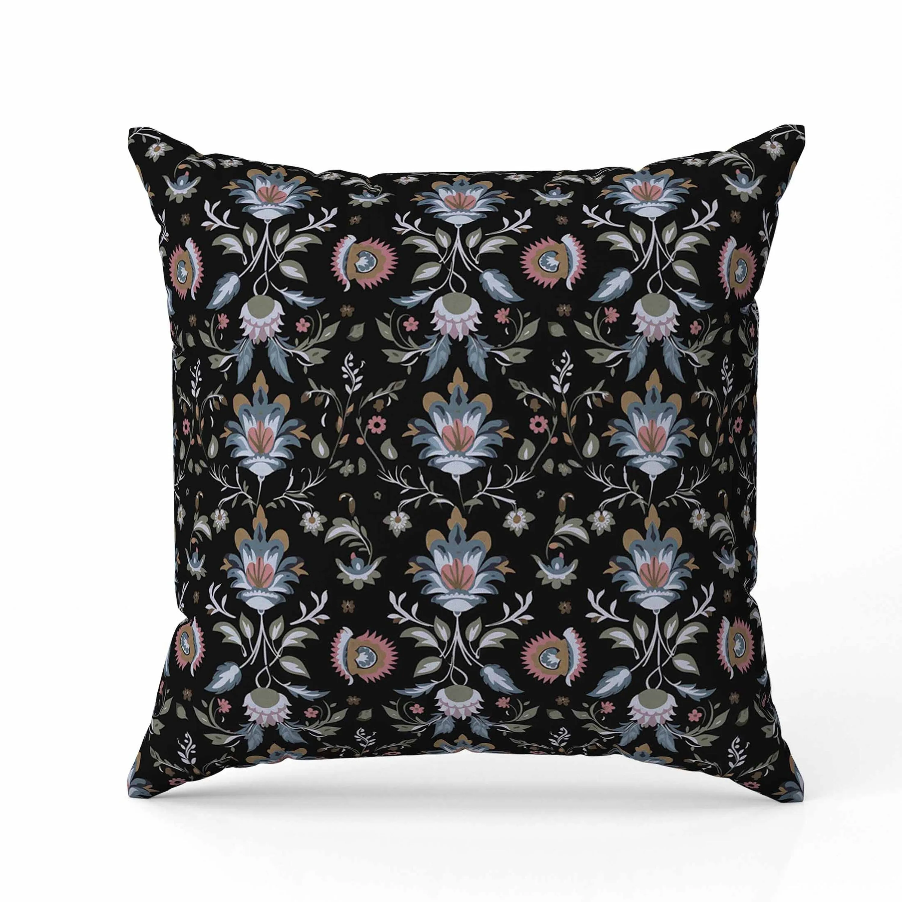 Breezy Botanicals Faux Suede Reversible Throw Pillow Black and Pink