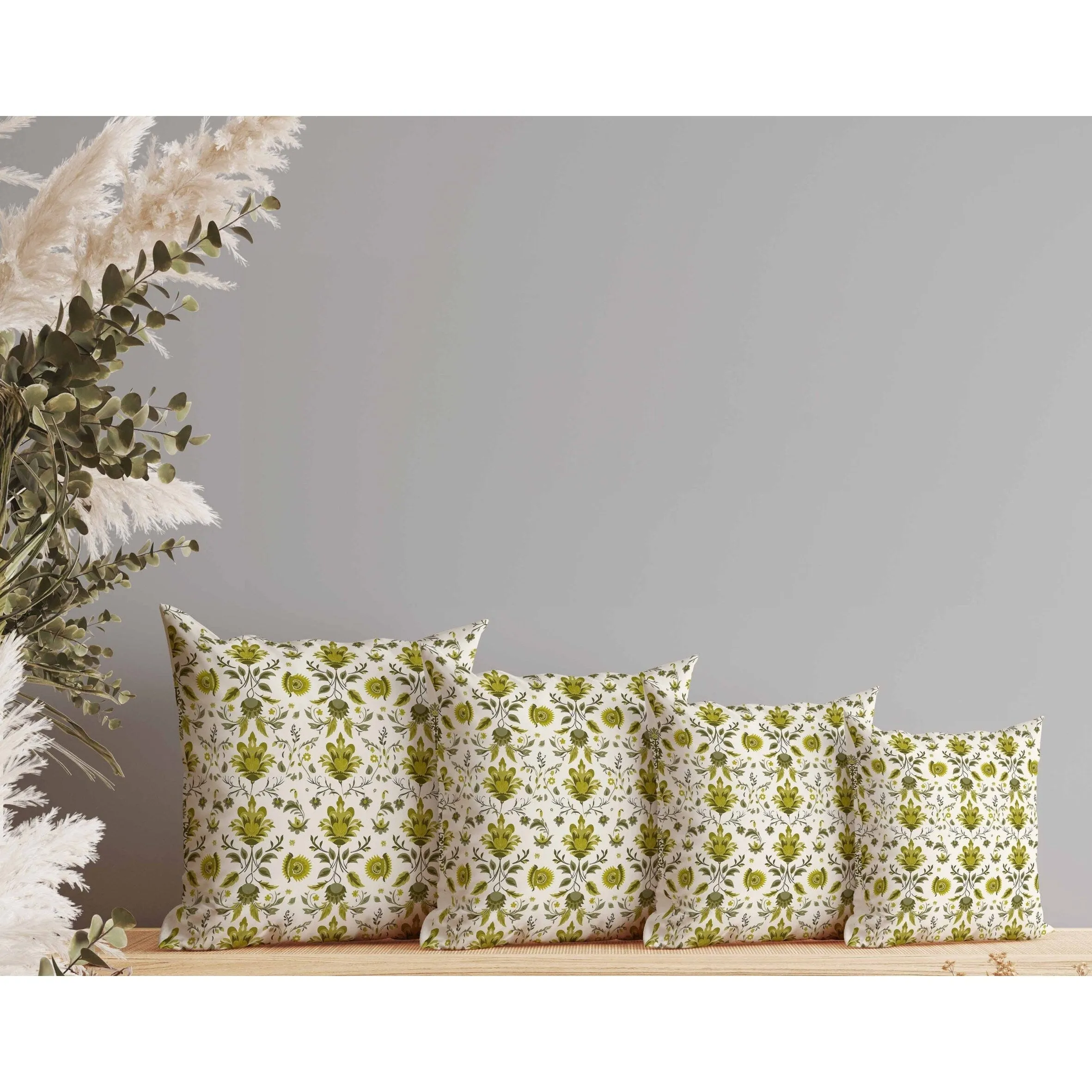 Breezy Botanicals Faux Suede Reversible Throw Pillow Green