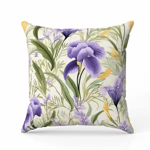 Breezy Buds Faux Suede Reversible Throw Pillow Green and Purple