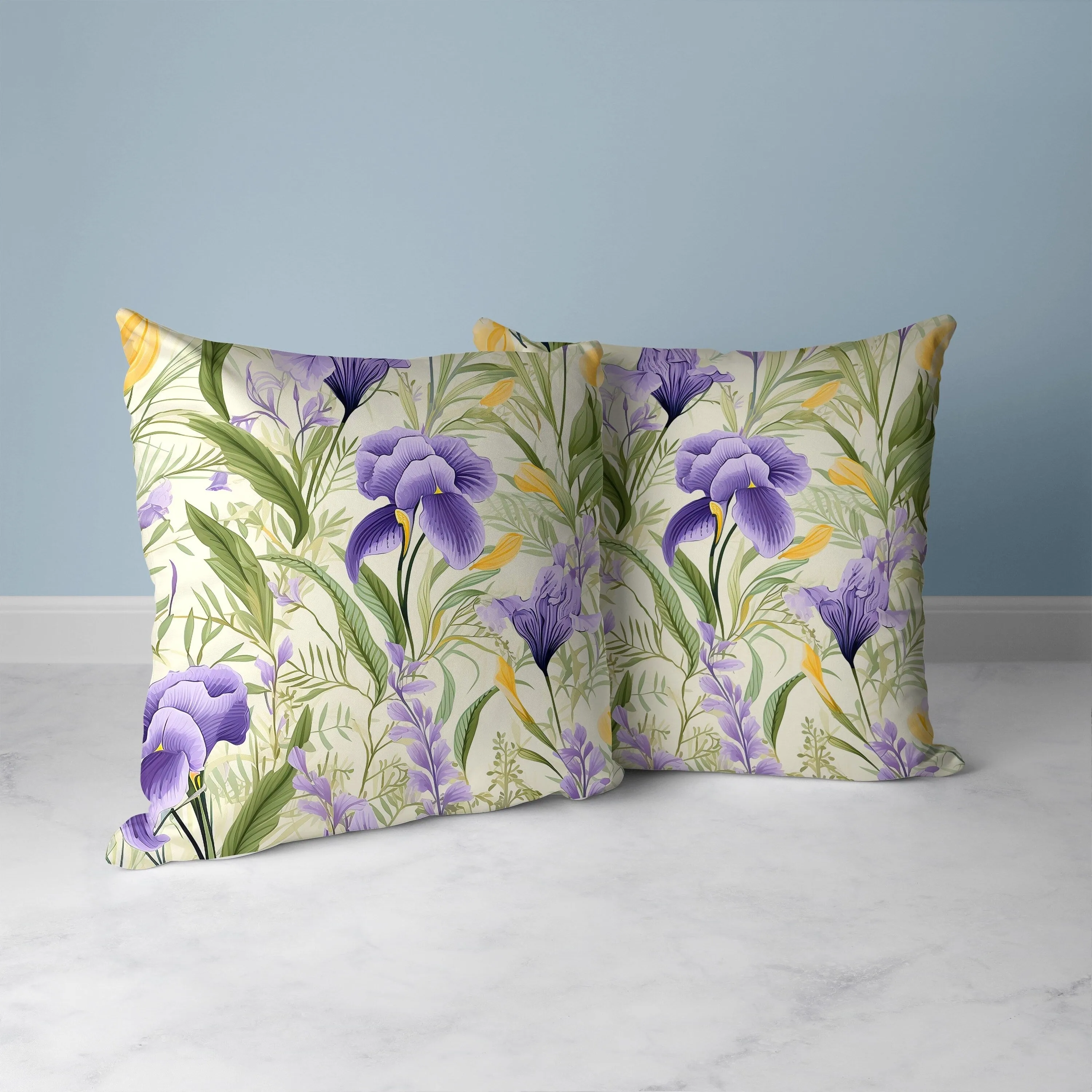 Breezy Buds Faux Suede Reversible Throw Pillow Green and Purple