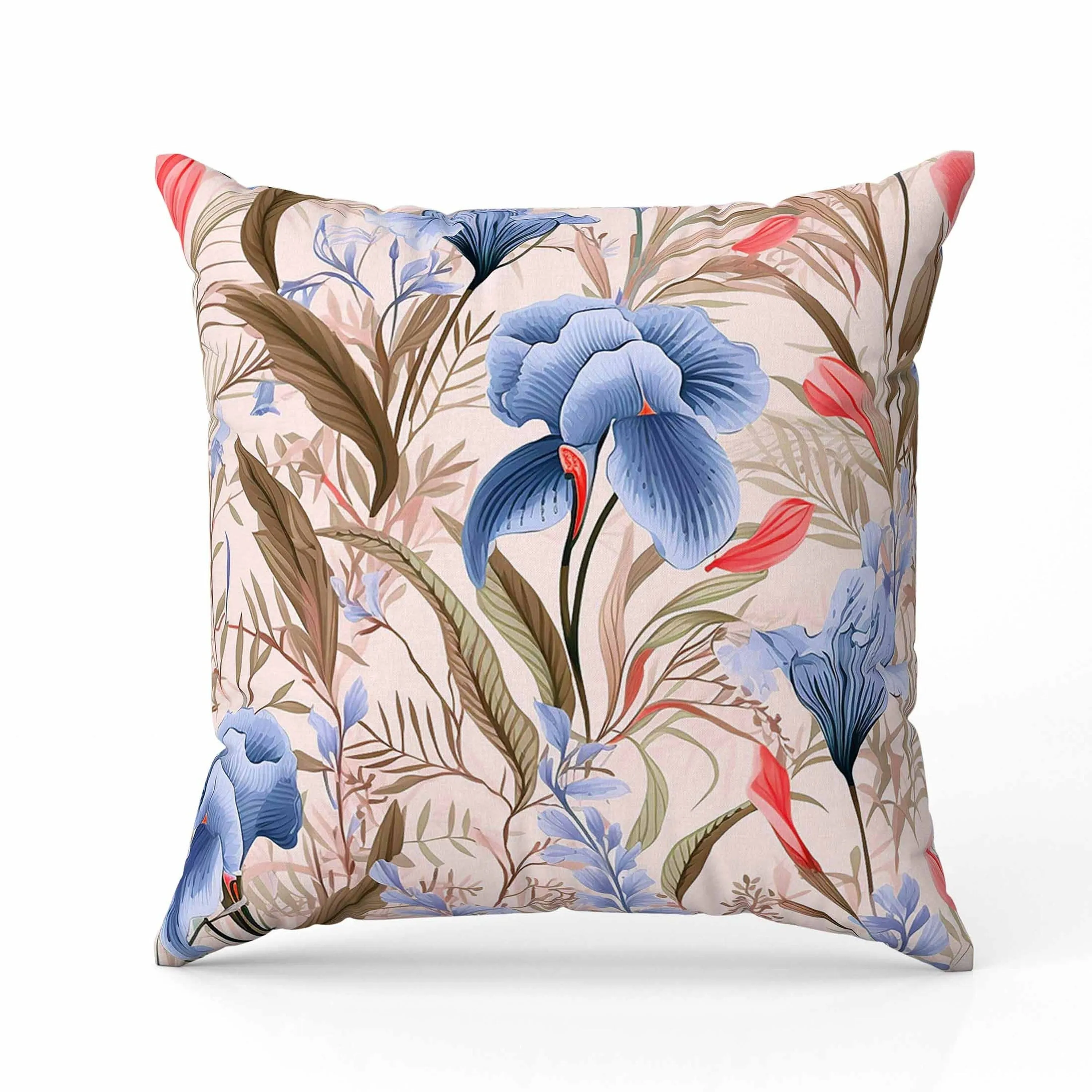 Breezy Buds Faux Suede Reversible Throw Pillow Pink and Blue
