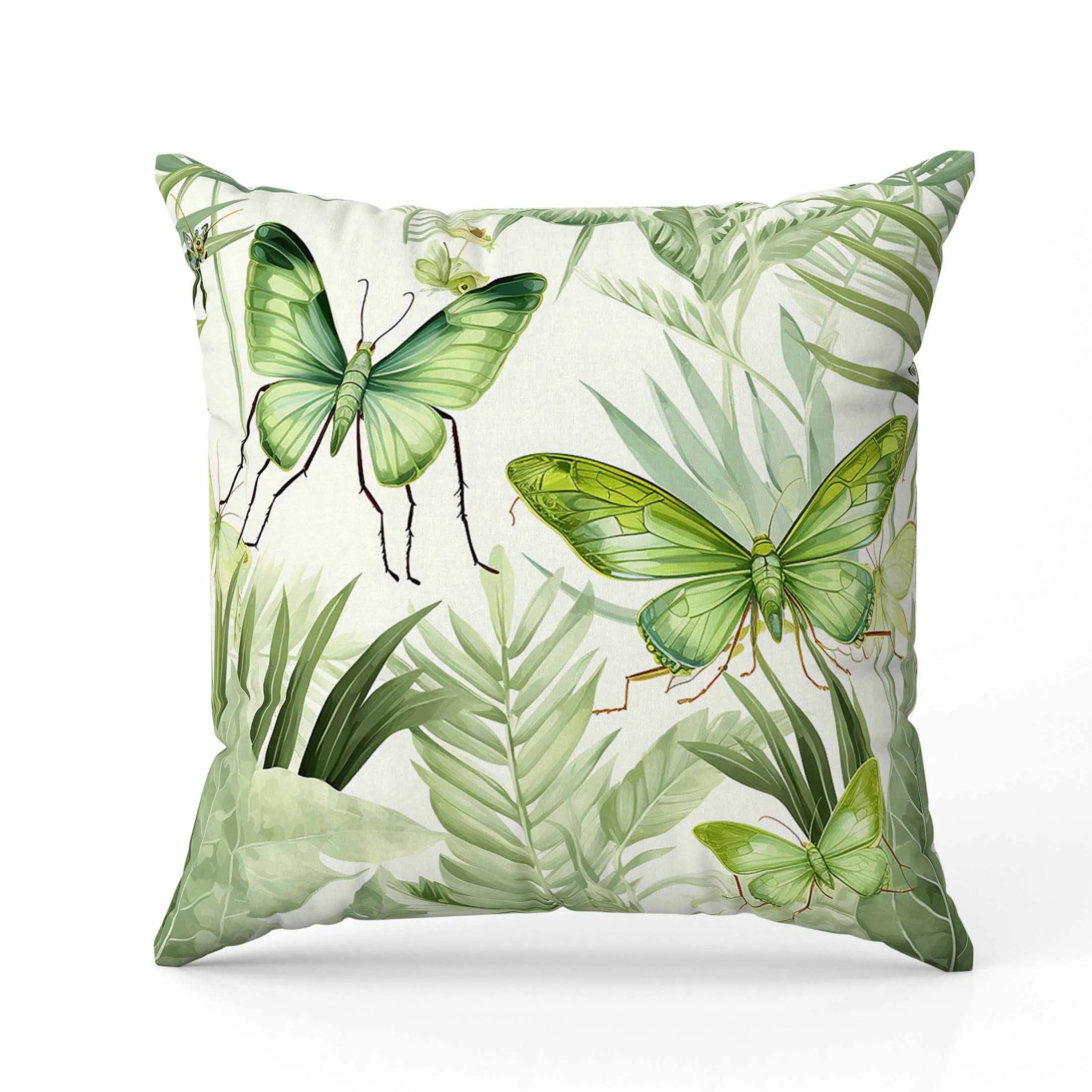 Butterfly Dreams Faux Suede Reversible Throw Pillow Green