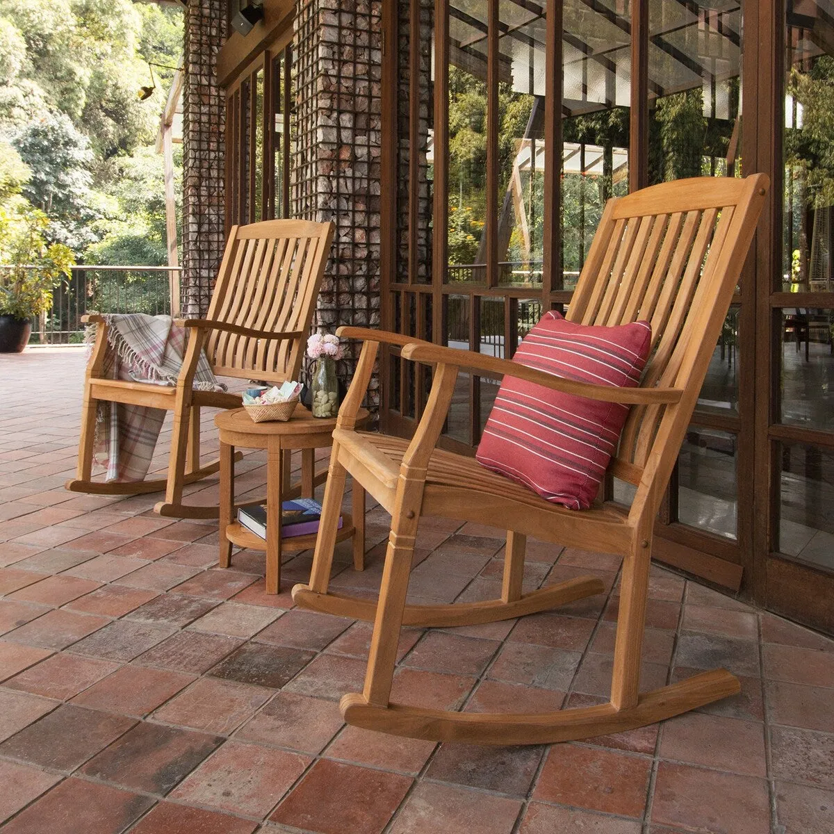 Cambridge Casual Boston 2-piece Teak Outdoor Rocking Chair