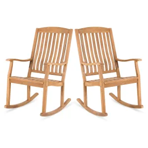 Cambridge Casual Boston 2-piece Teak Outdoor Rocking Chair