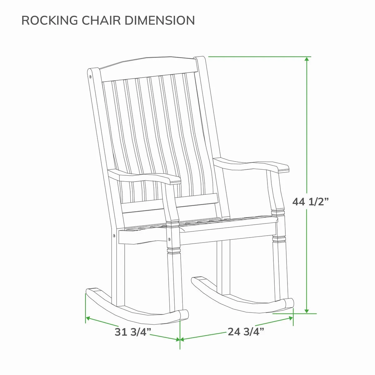 Cambridge Casual Boston 2-piece Teak Outdoor Rocking Chair