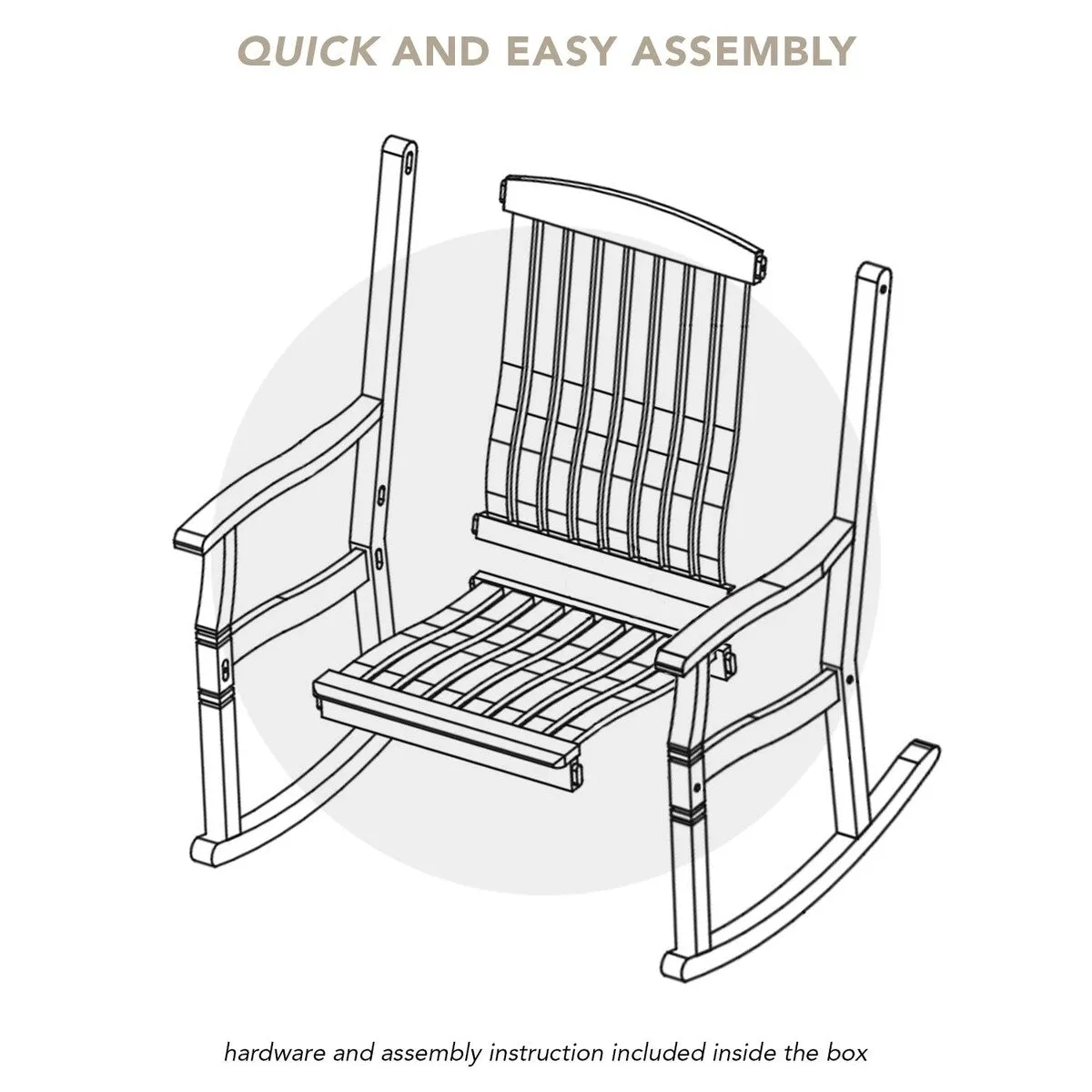 Cambridge Casual Boston 2-piece Teak Outdoor Rocking Chair