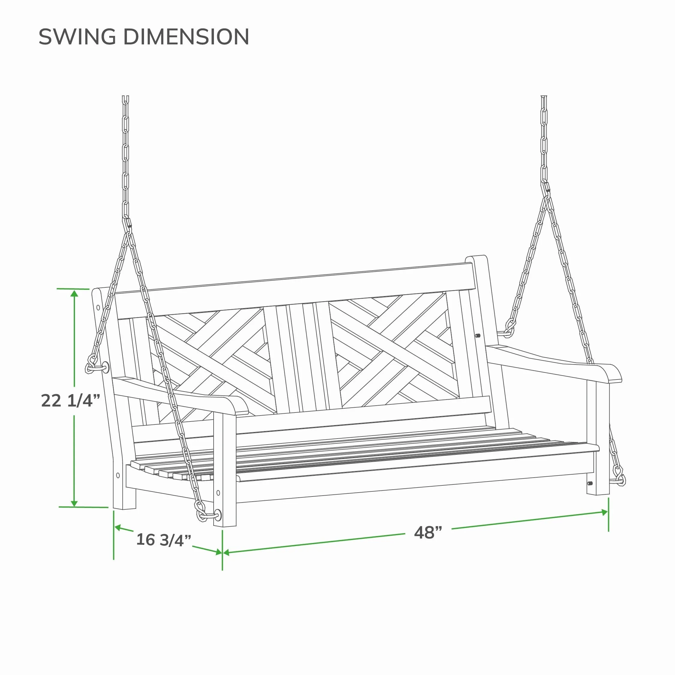 Cambridge Casual Isla Teak Wood Outdoor Porch Swing