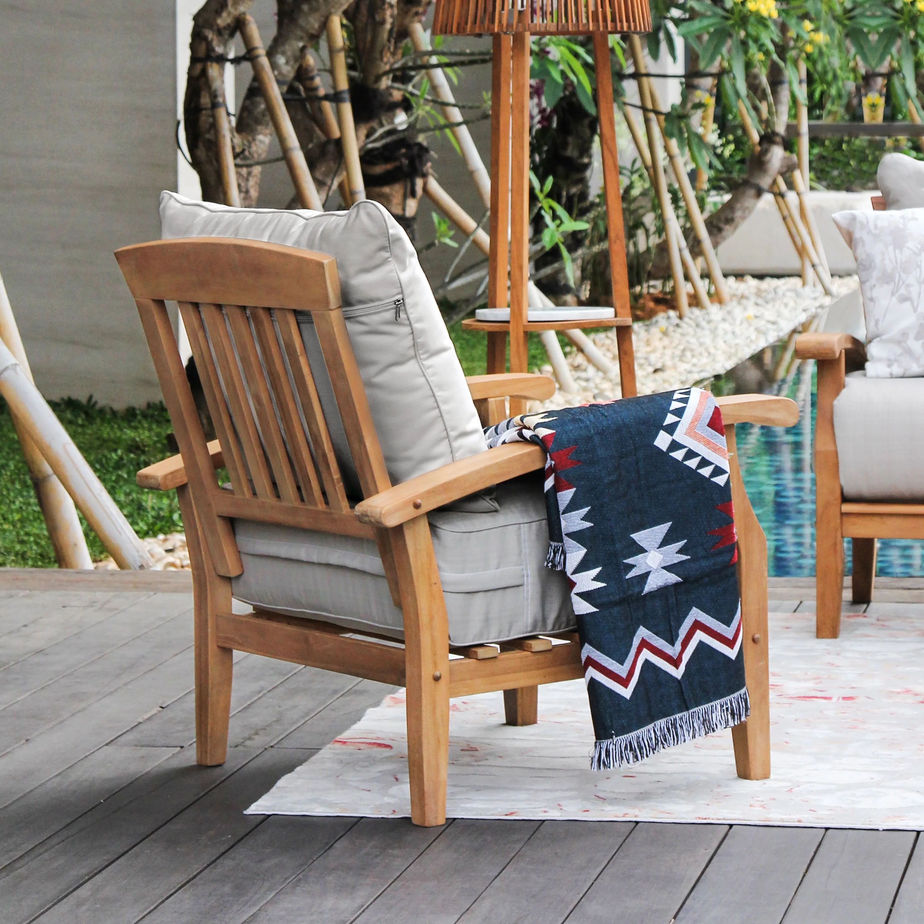 Cambridge Casual Leon 5-piece Teak Wood Patio Conversation Set