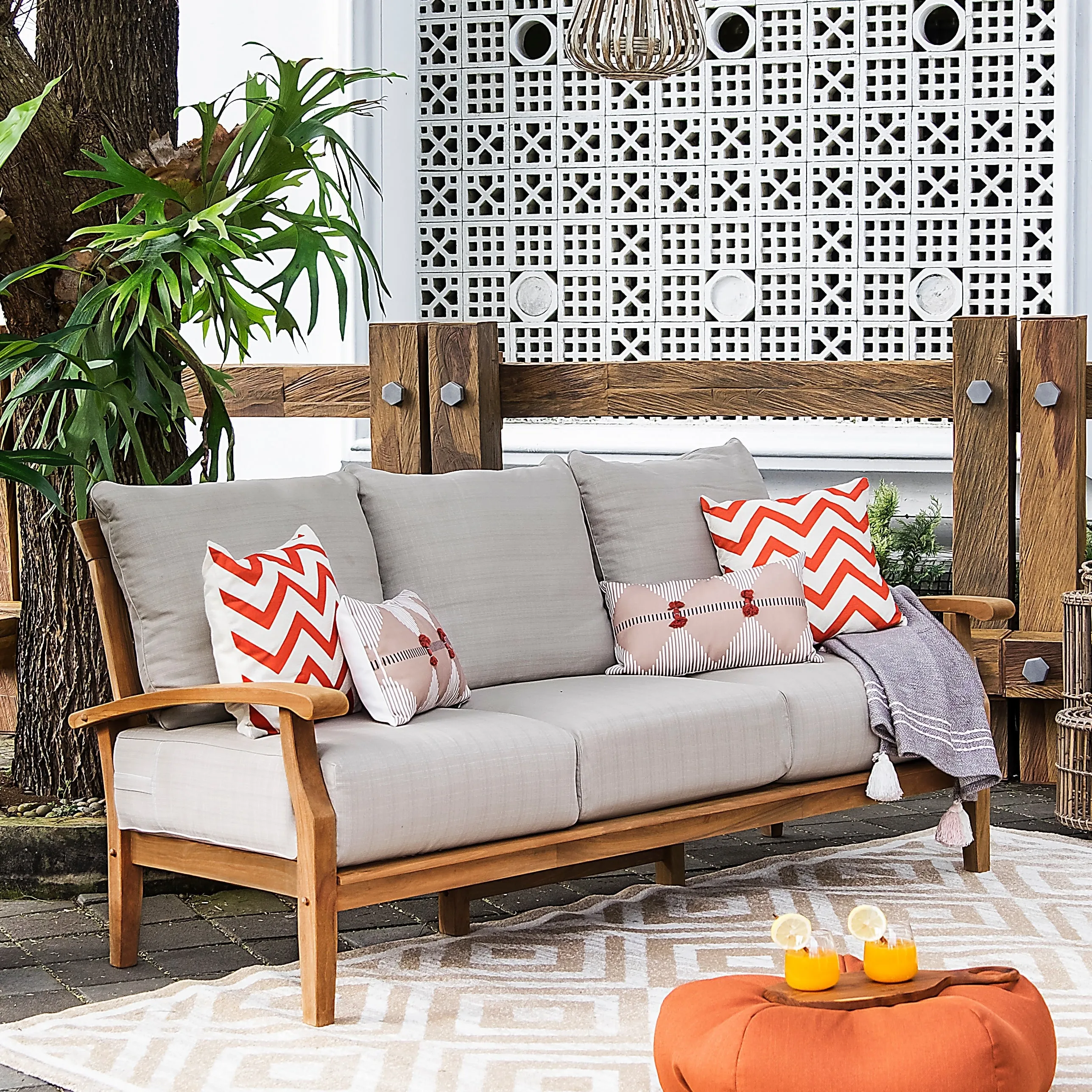 Cambridge Casual Leon 5-piece Teak Wood Patio Conversation Set