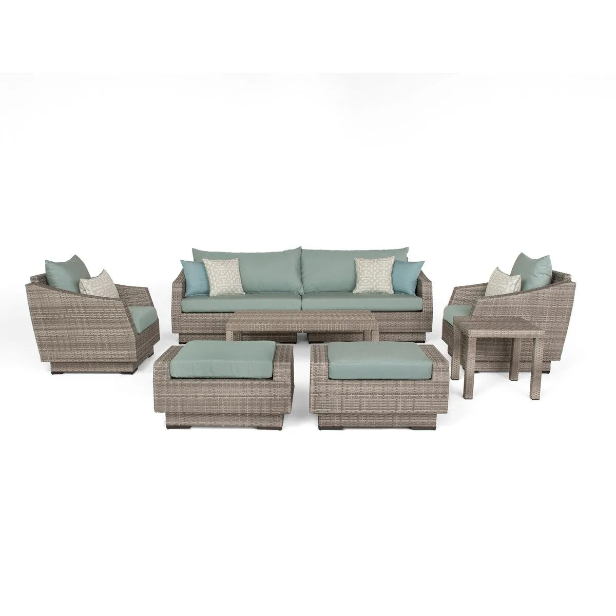 Cannes 8 Piece Sunbrella Outdoor Patio Sofa & Club Chair Set