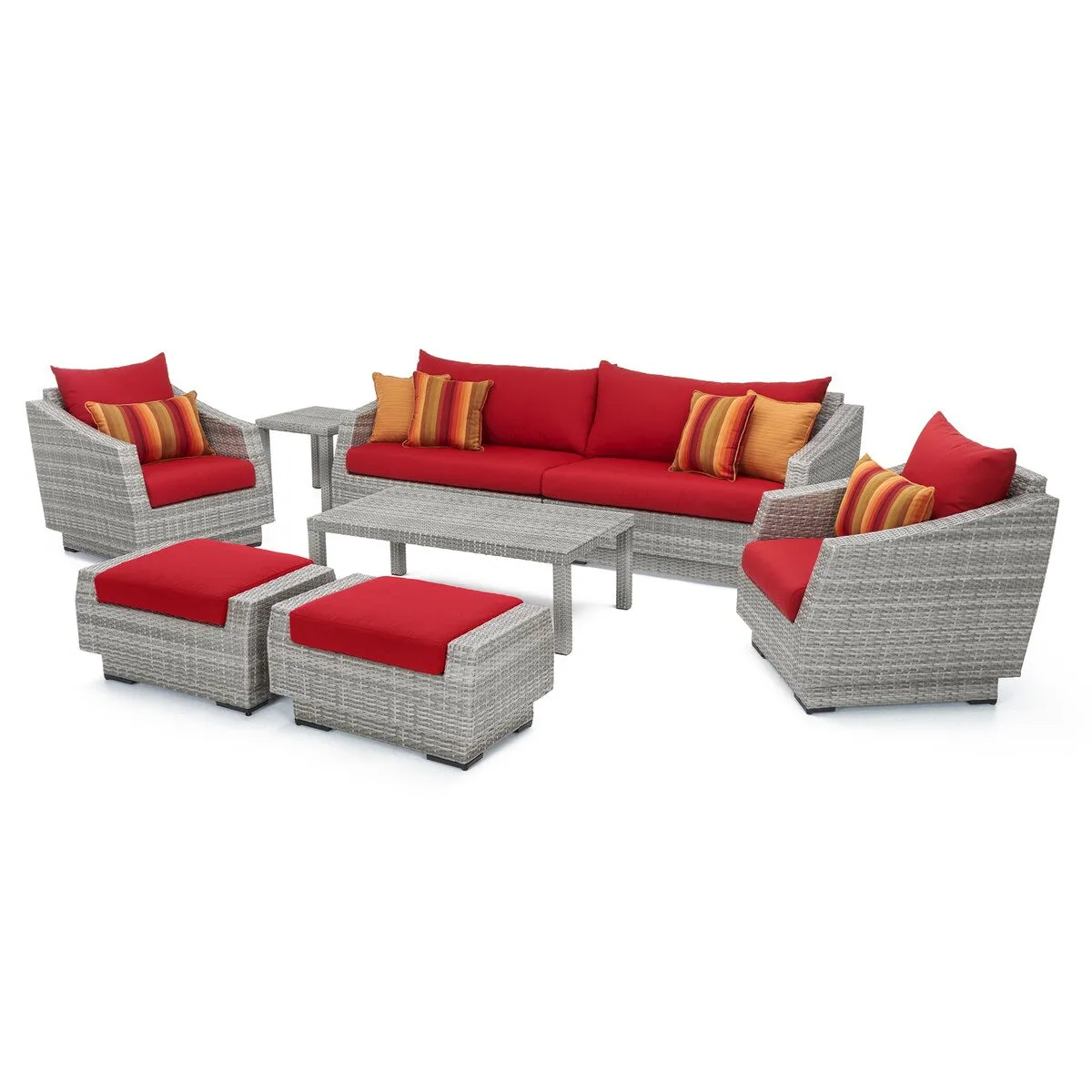 Cannes 8 Piece Sunbrella Outdoor Patio Sofa & Club Chair Set
