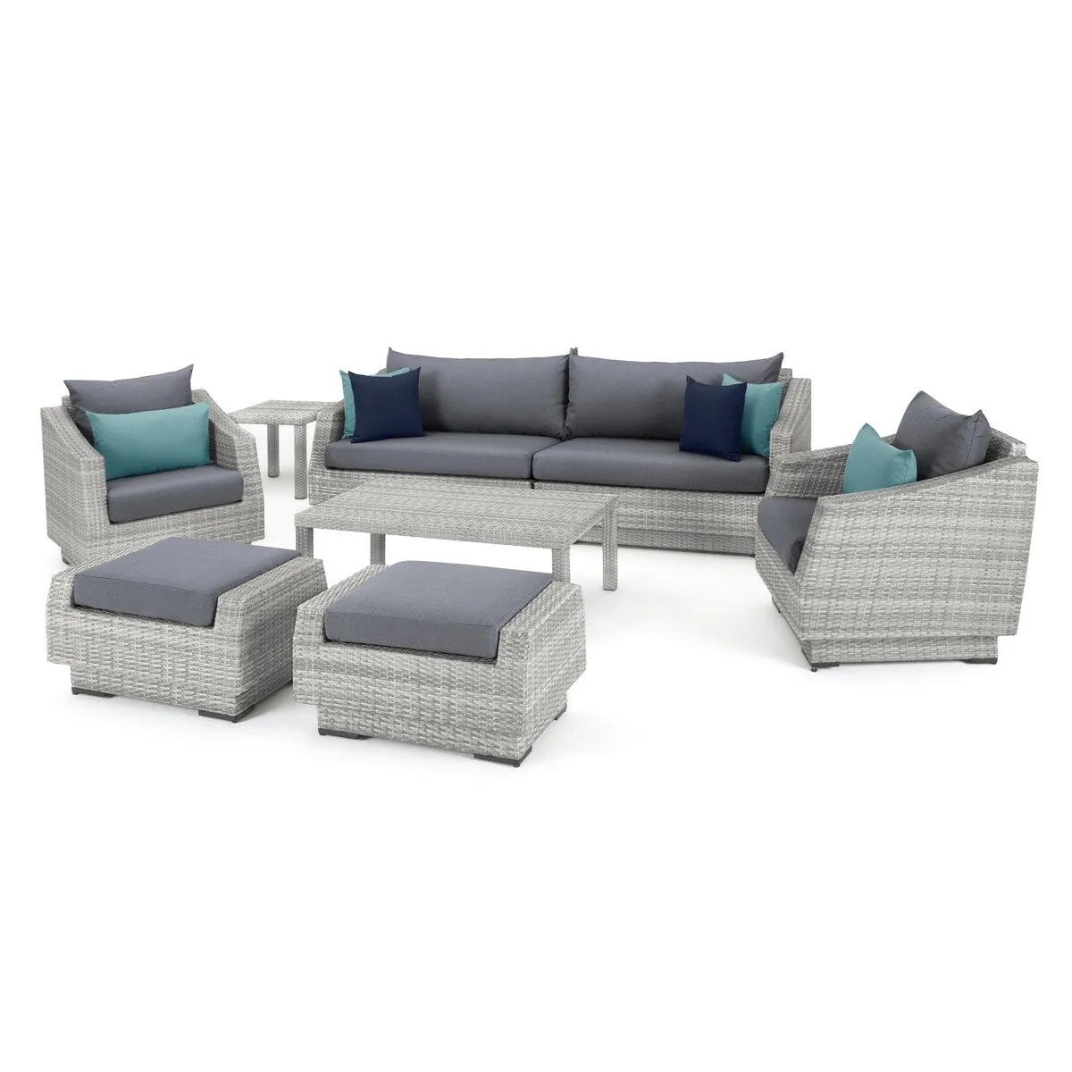 Cannes 8 Piece Sunbrella Outdoor Patio Sofa & Club Chair Set