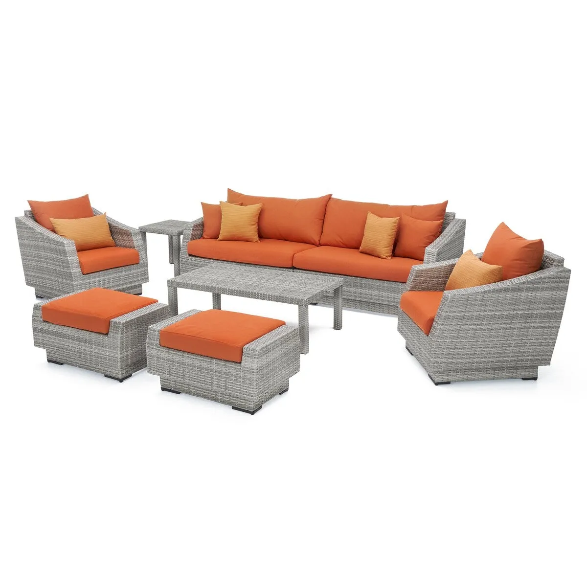 Cannes 8 Piece Sunbrella Outdoor Patio Sofa & Club Chair Set