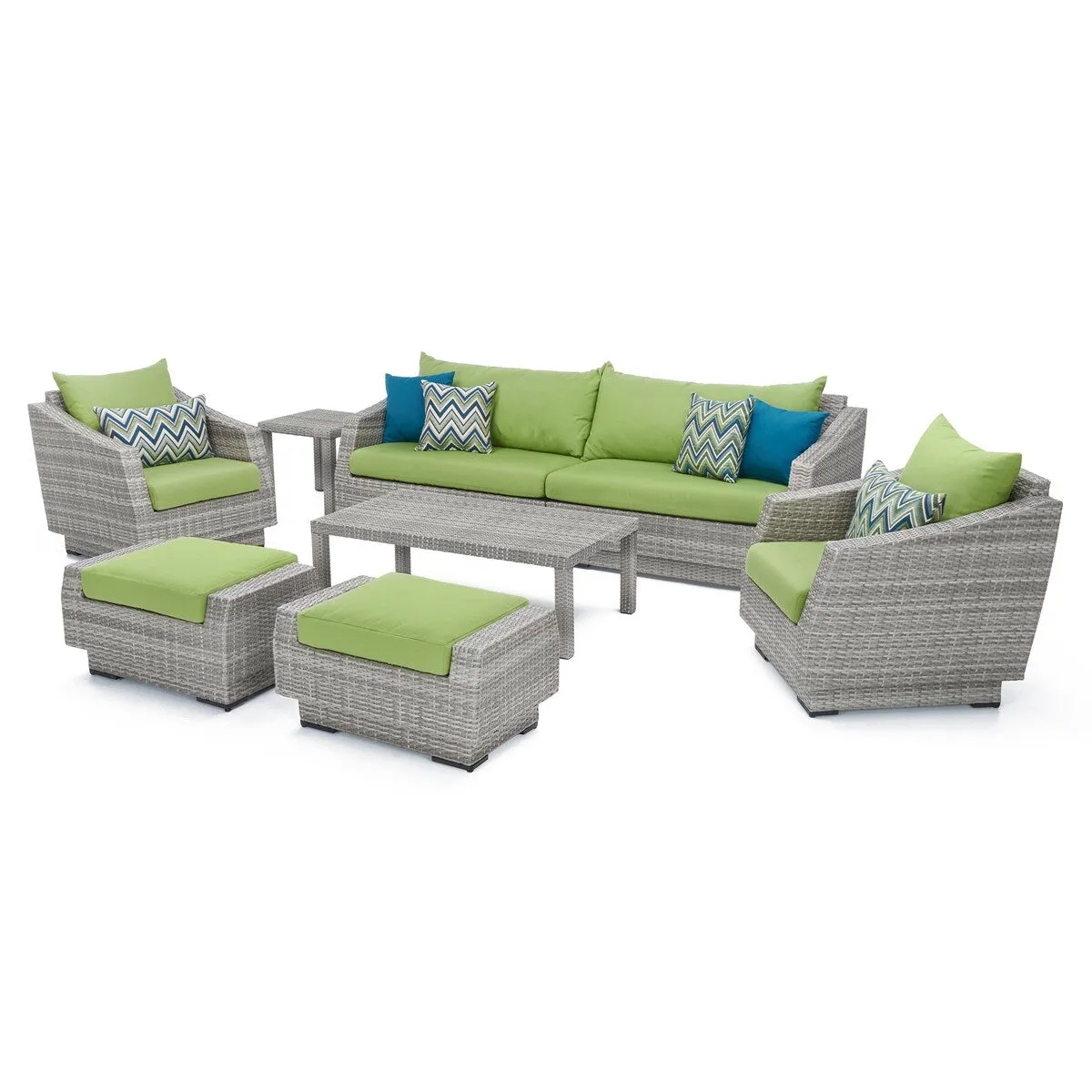 Cannes 8 Piece Sunbrella Outdoor Patio Sofa & Club Chair Set