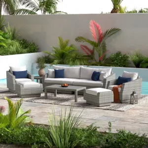 Cannes 8 Piece Sunbrella Outdoor Patio Sofa & Club Chair Set
