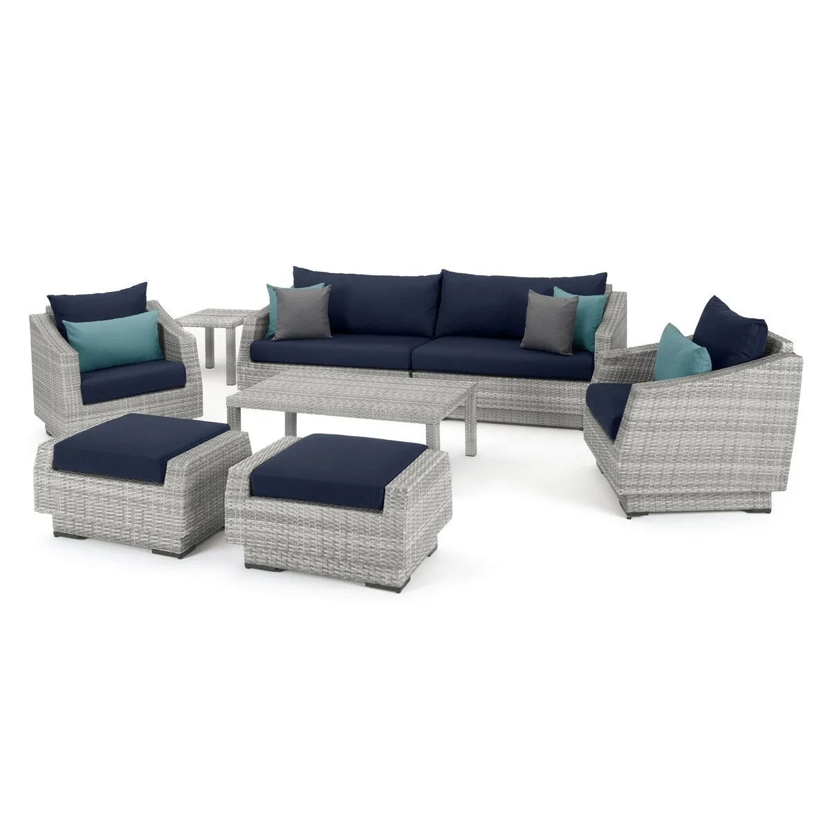 Cannes 8 Piece Sunbrella Outdoor Patio Sofa & Club Chair Set