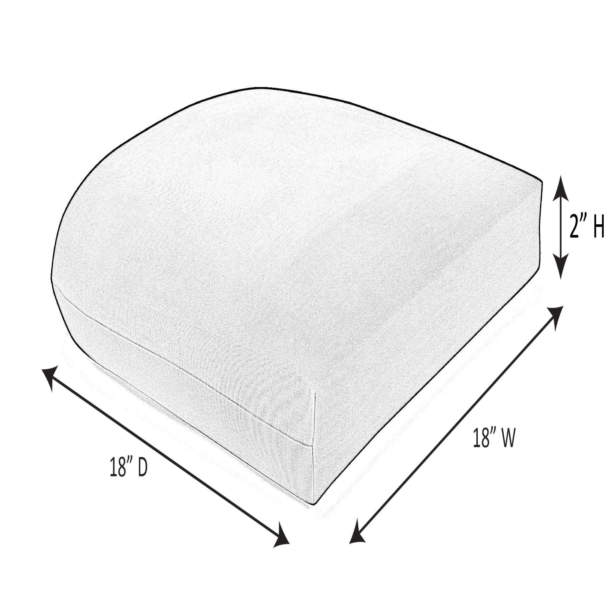 Casual Cushion Solid 1-Piece Outdoor Wicker Seat Pad. 18W x 18L