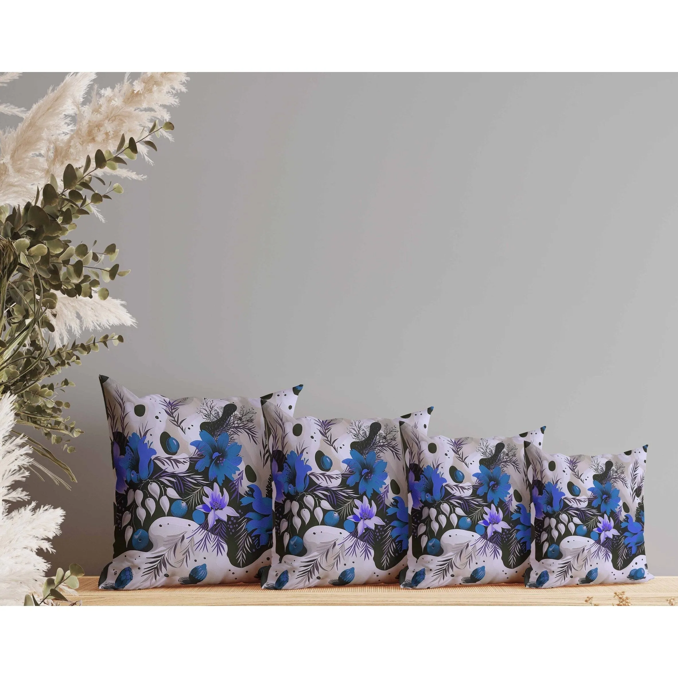 Charming Chronicles Faux Suede Reversible Throw Pillow Blue and Black