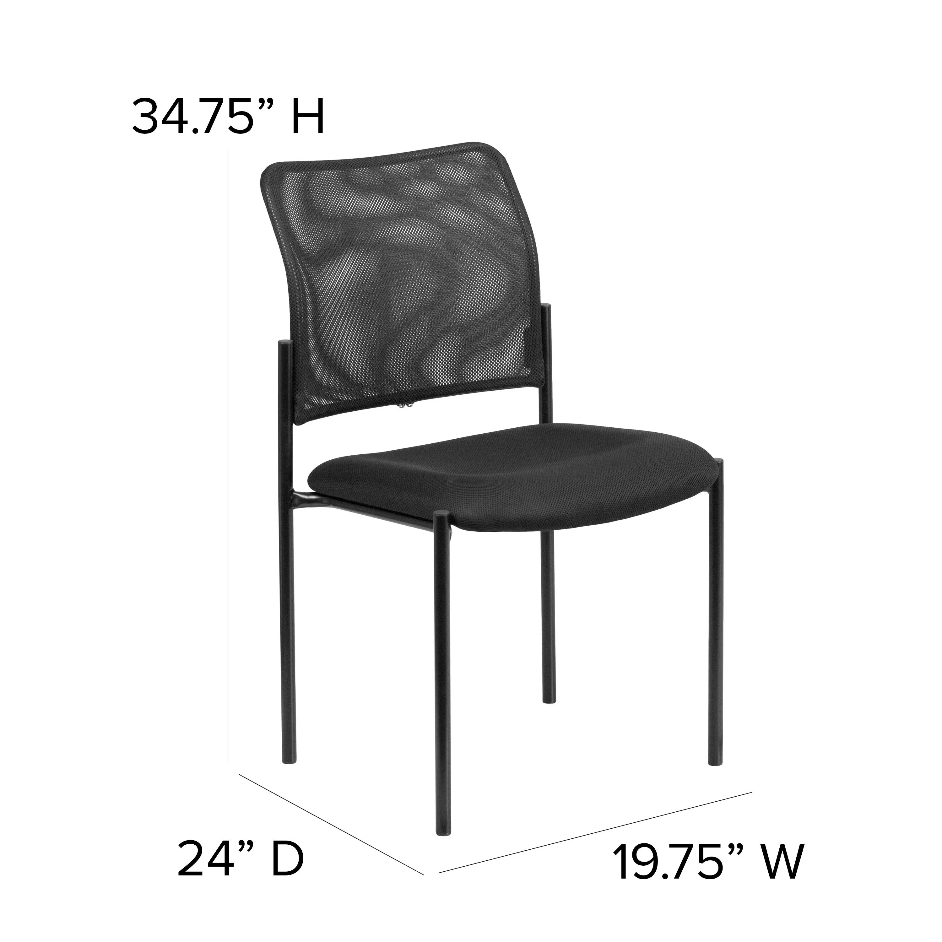 Comfort Mesh Stackable Steel Side Chair - Reception Seating - Guest Chair