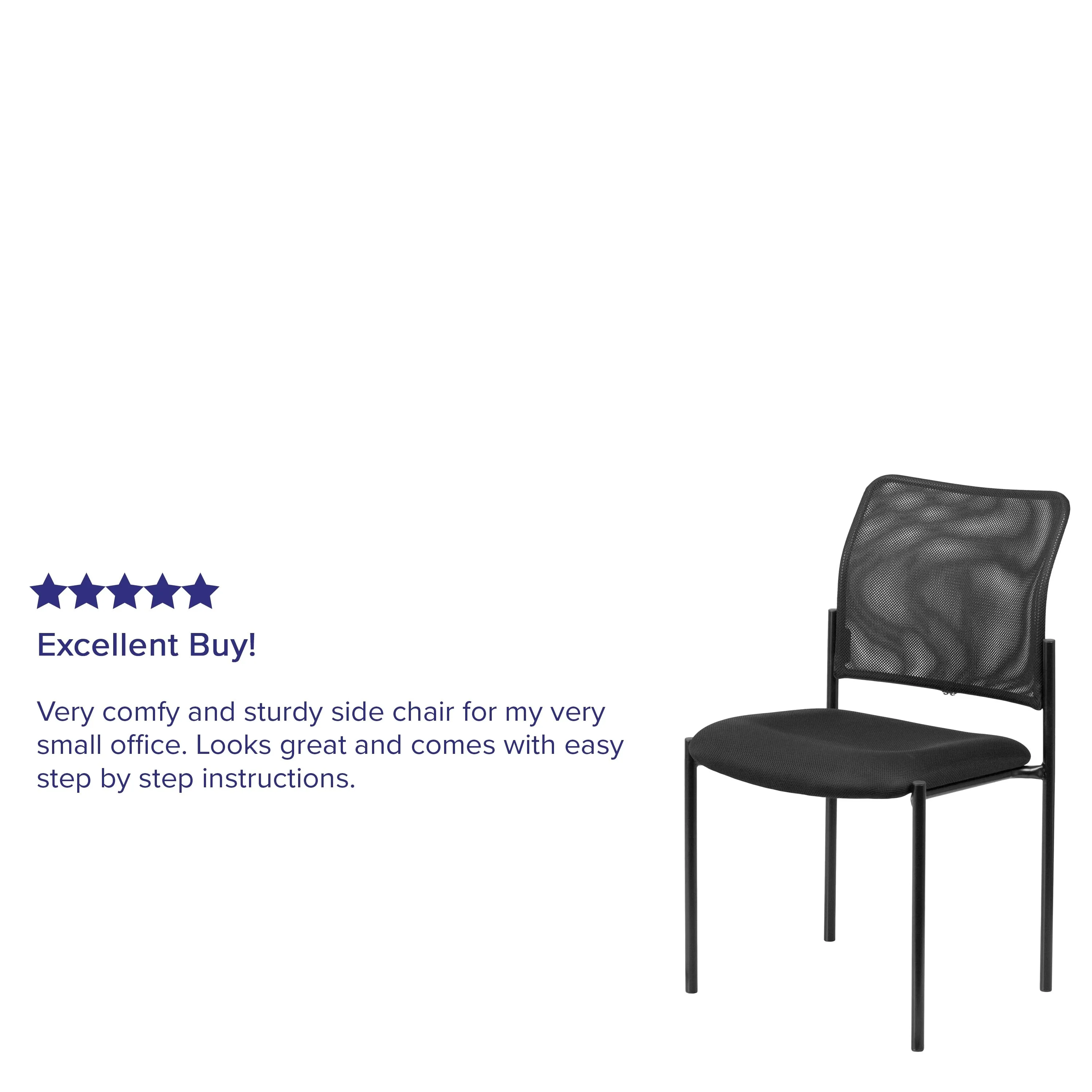 Comfort Mesh Stackable Steel Side Chair - Reception Seating - Guest Chair