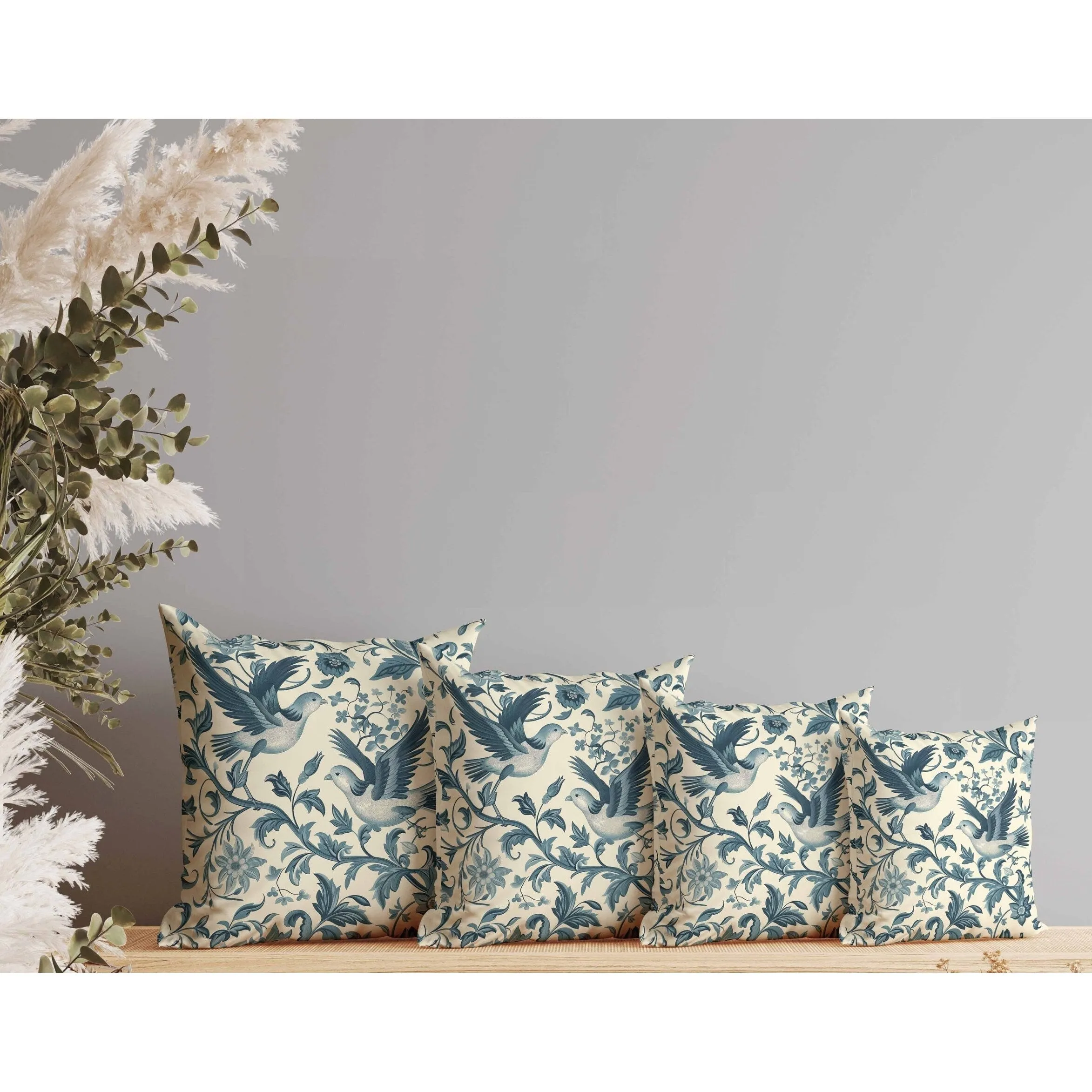 Delicate Duet Faux Suede Reversible Throw Pillow Beige and Teal