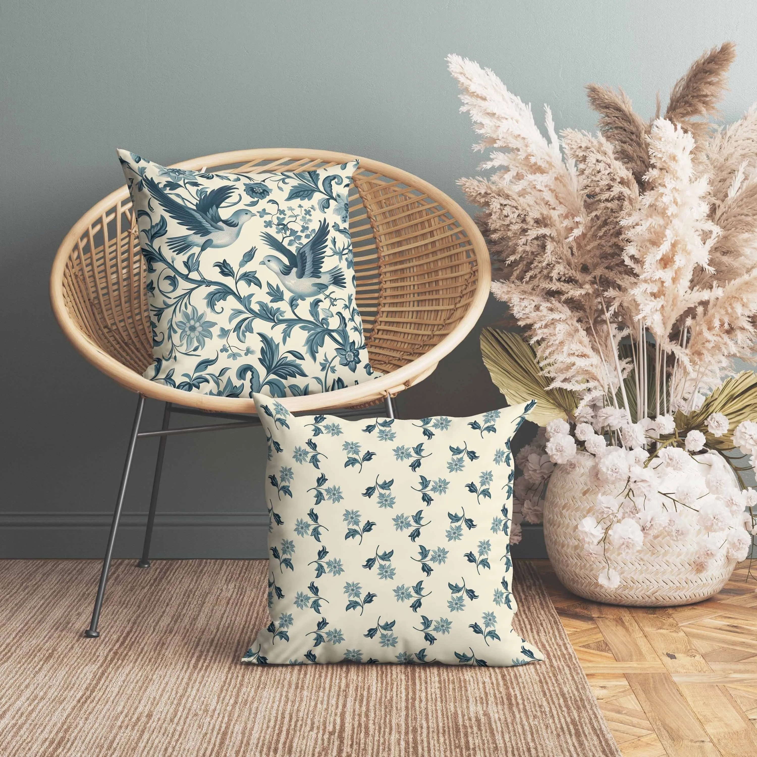 Delicate Duet Faux Suede Reversible Throw Pillow Beige and Teal