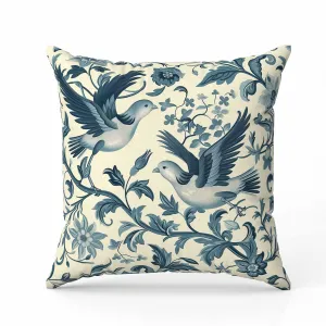 Delicate Duet Faux Suede Reversible Throw Pillow Beige and Teal