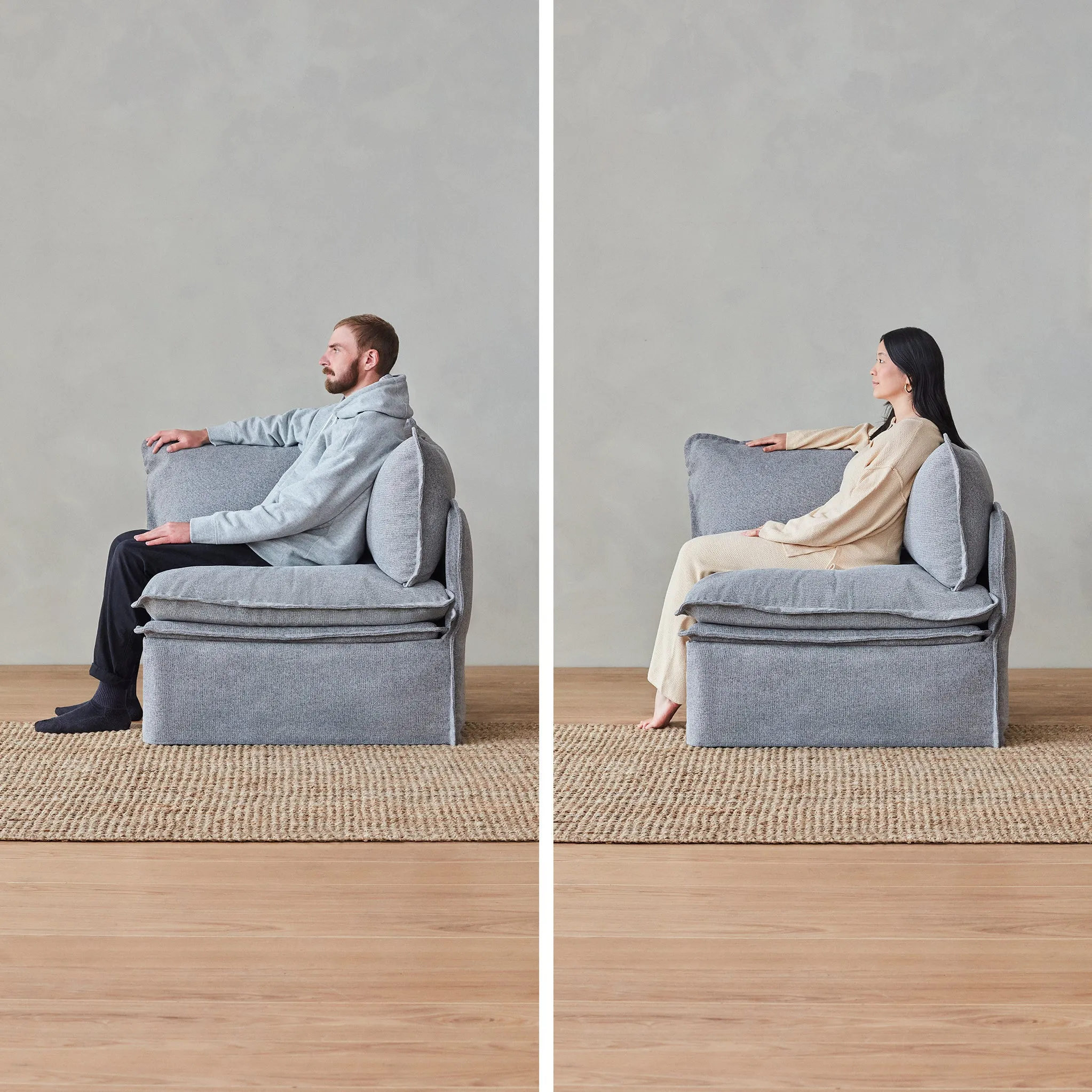 Elevate Comfort Layer Set for 4-Seater   Bench Ottoman | Heirloom Velvet in Willow