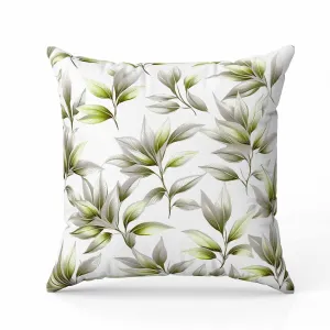 Enchanted Leaflet Faux Suede Reversible Throw Pillow Silver and Green