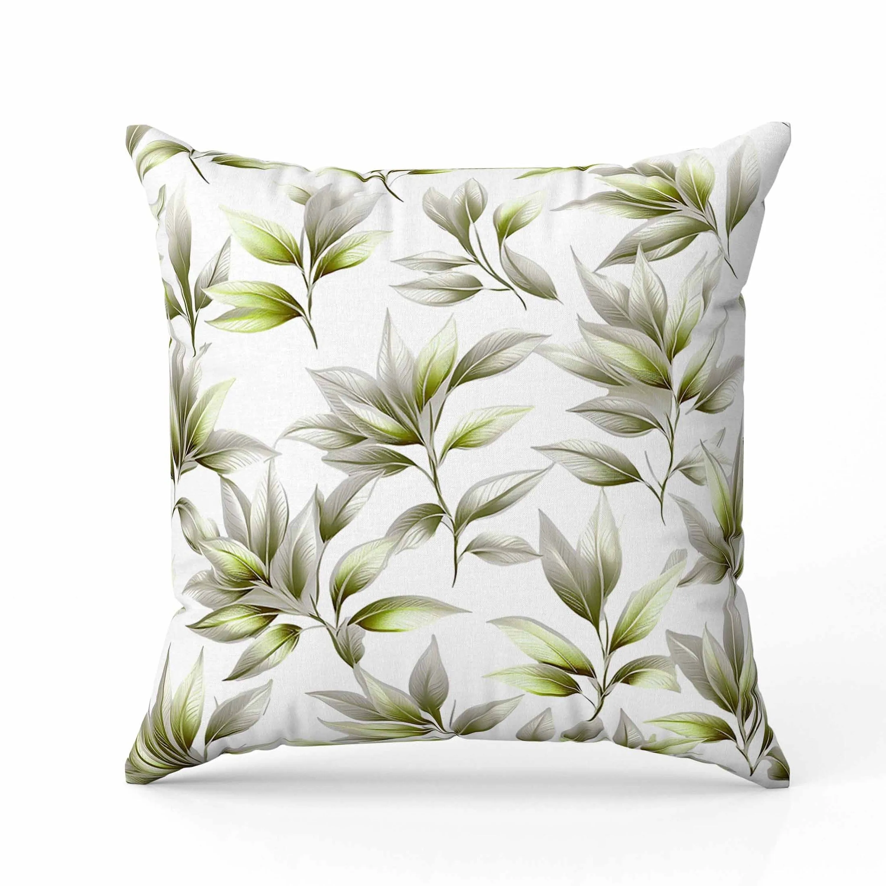 Enchanted Leaflet Faux Suede Reversible Throw Pillow Silver and Green
