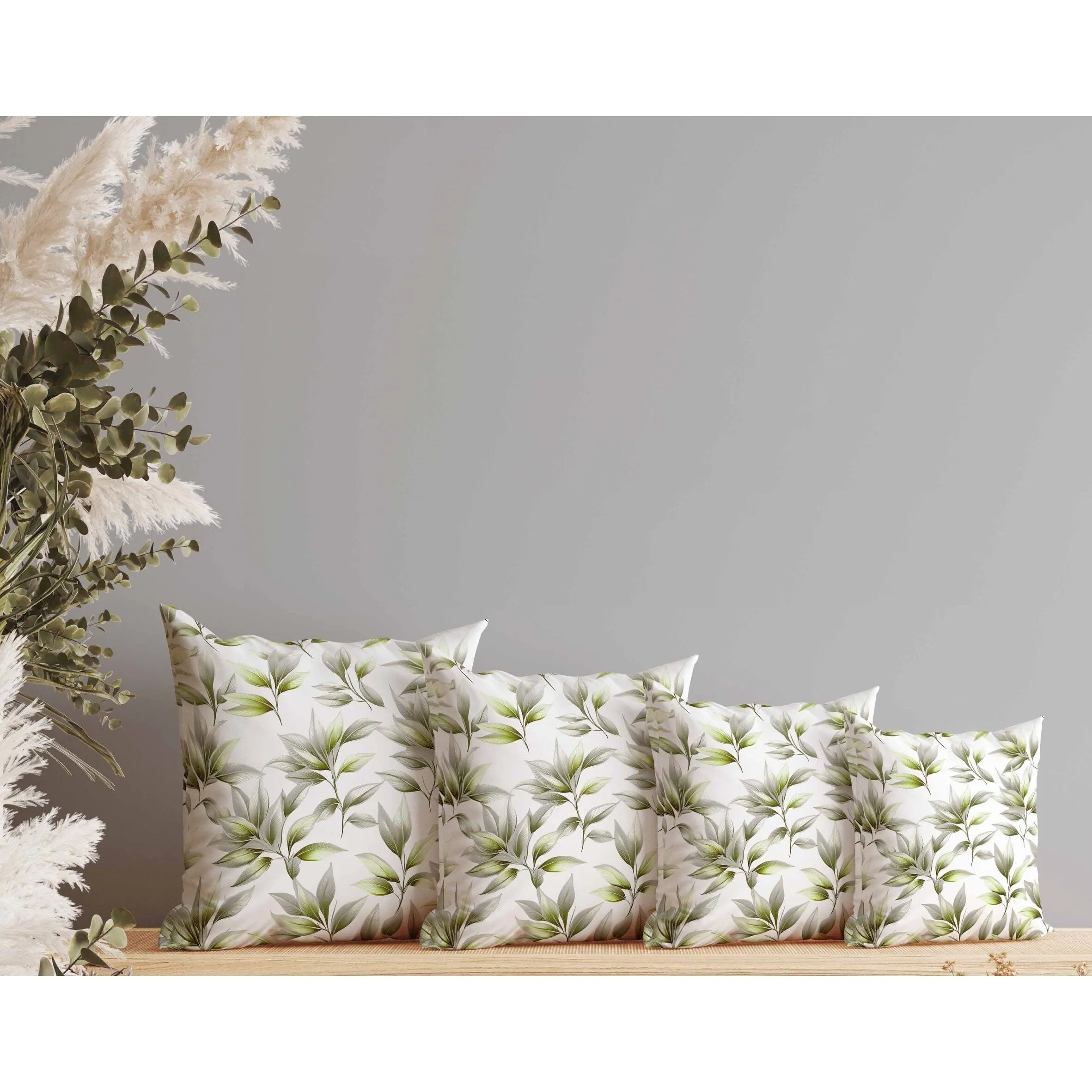 Enchanted Leaflet Faux Suede Reversible Throw Pillow Silver and Green