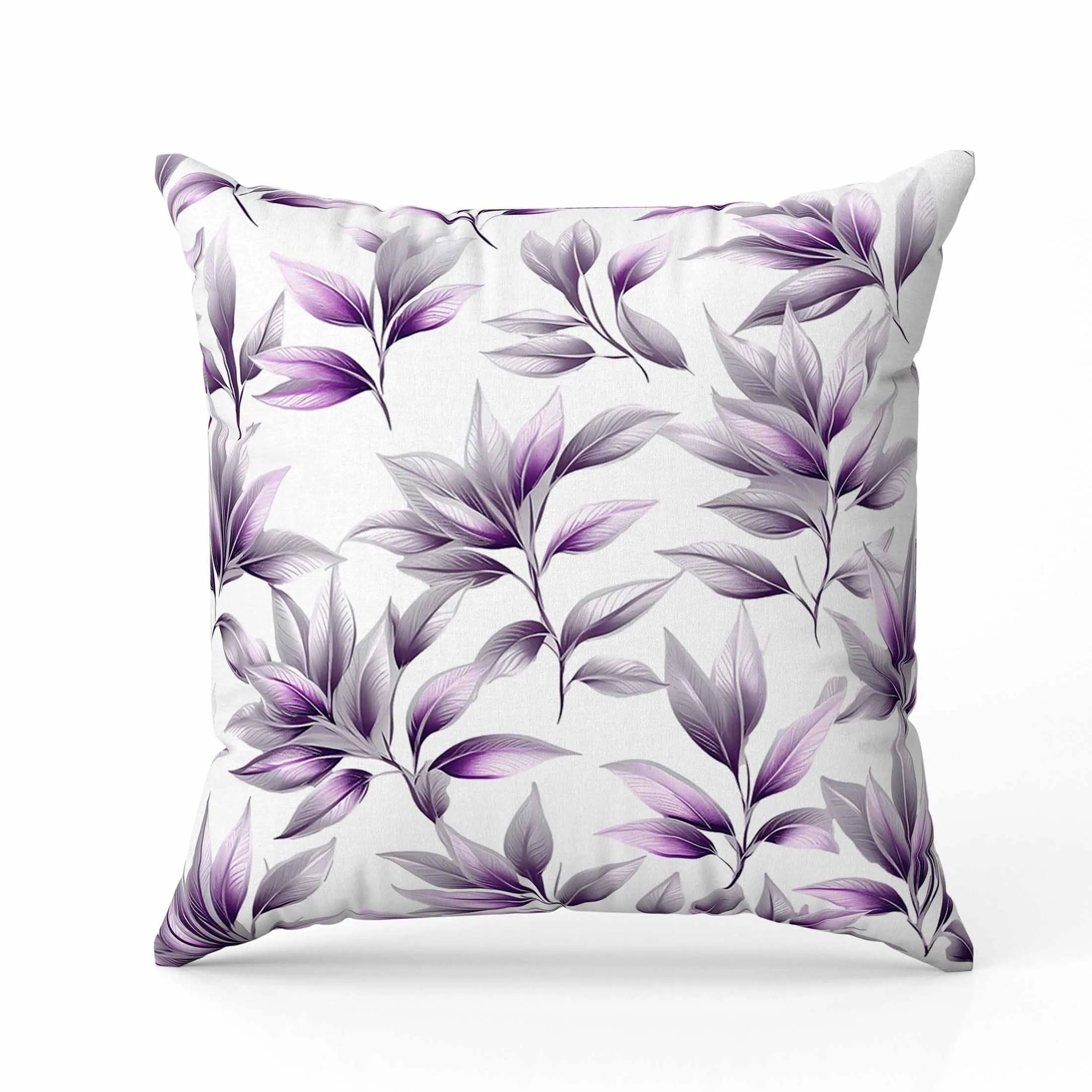 Enchanted Leaflet Faux Suede Reversible Throw Pillow Silver and Purple