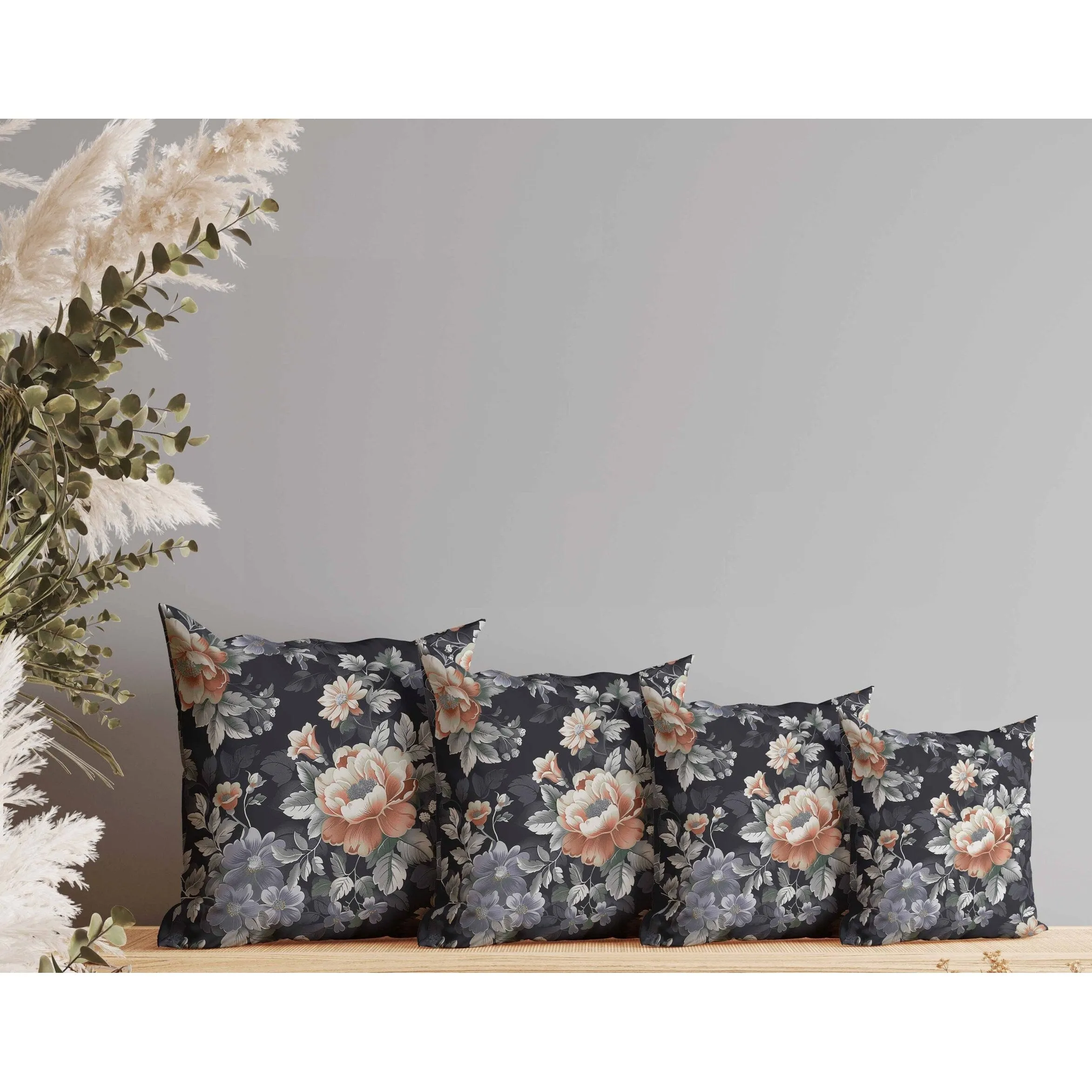English Twilight Faux Suede Reversible Throw Pillow Gray and Orange