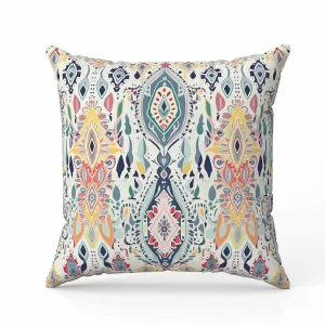 Ethnic Elegance Faux Suede Reversible Throw Pillow Blue and Orange