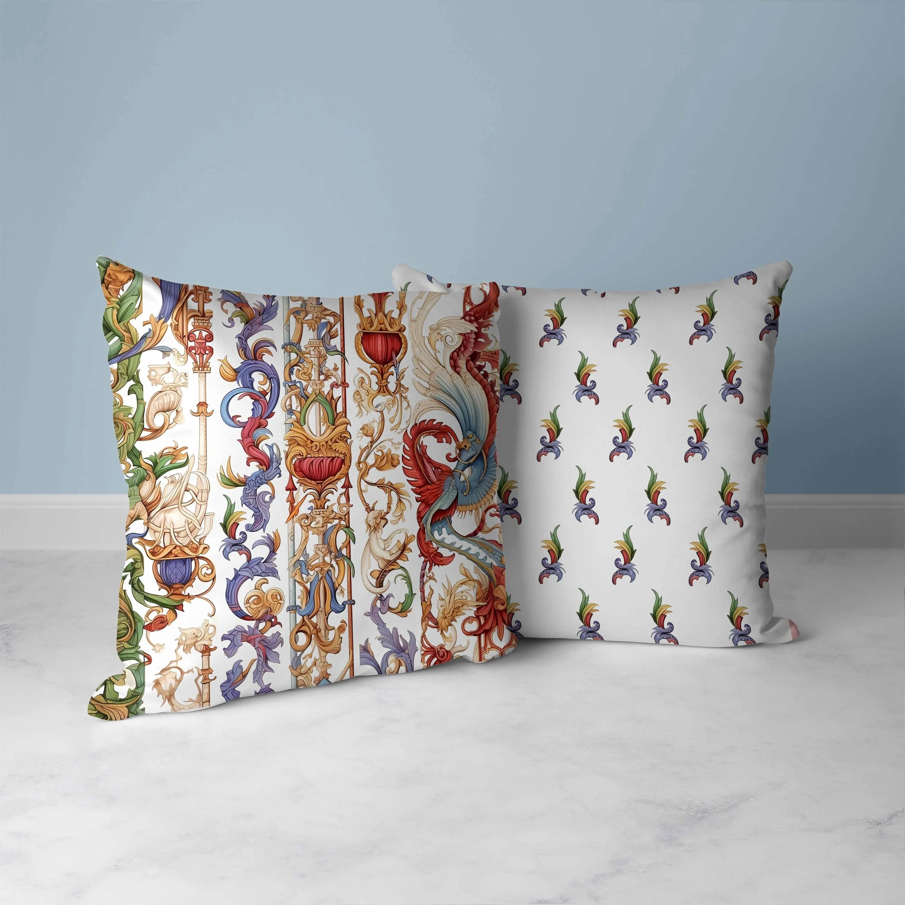 Flamewind Freesia Faux Suede Reversible Throw Pillow White and Red