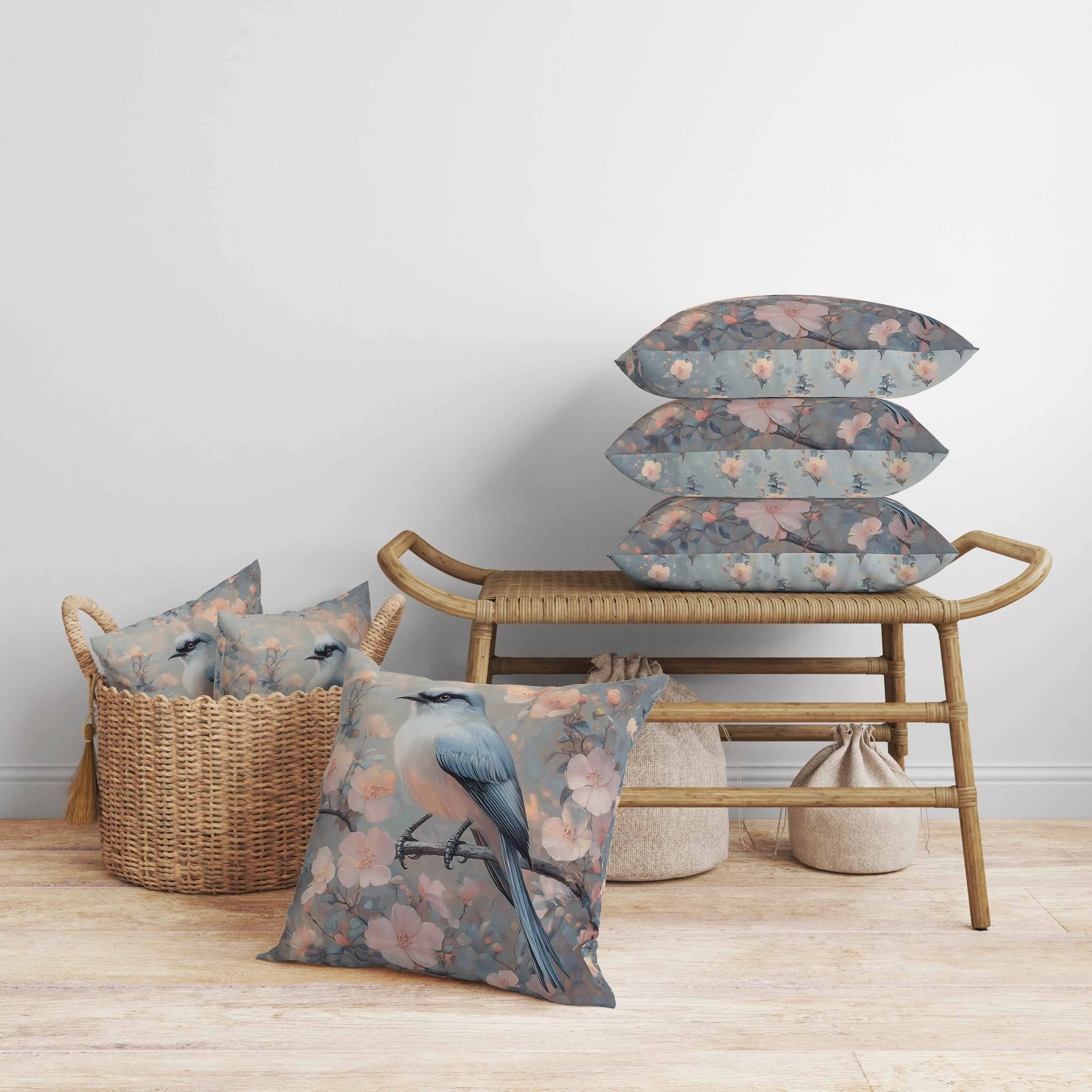 Floral Guest Faux Suede Reversible Throw Pillow Teal and Pink